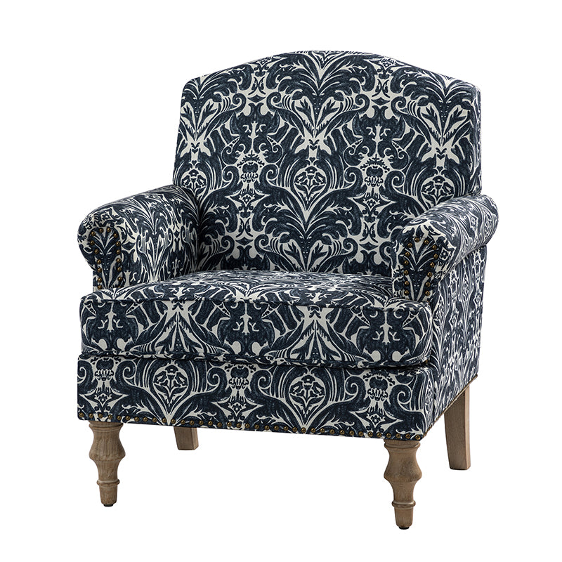 Raphael Farmhouse Armchair with Wooden Legs - Sturdy Frame Accent Chair for Living Room, Bedroom & Office (Multiple Styles Available)