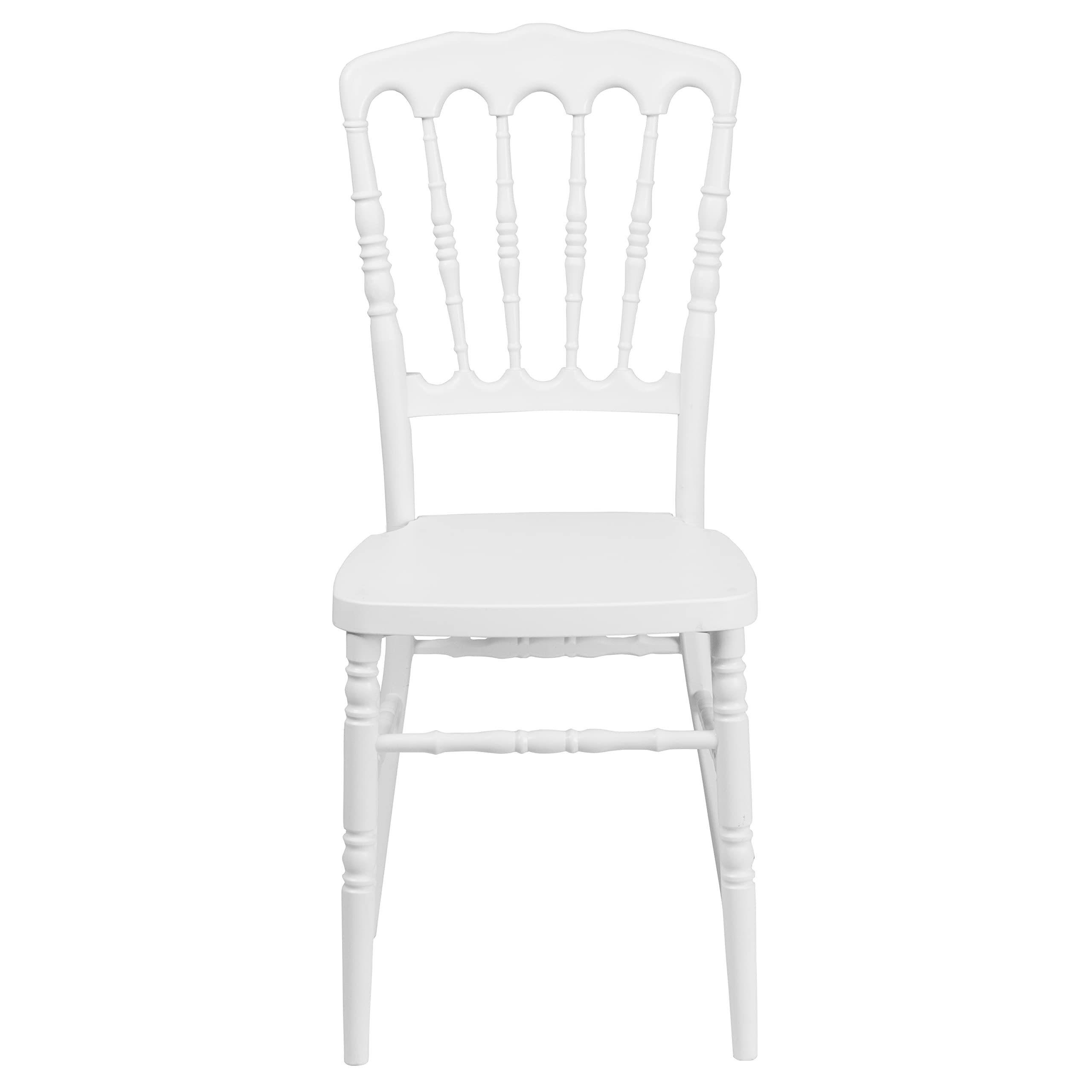 Flash Furniture HERCULES Series White Resin Stacking Napoleon Chair - Heavy Duty Indoor/Outdoor Stackable Chairs for Patio, Restaurant, Banquet & Event Seating