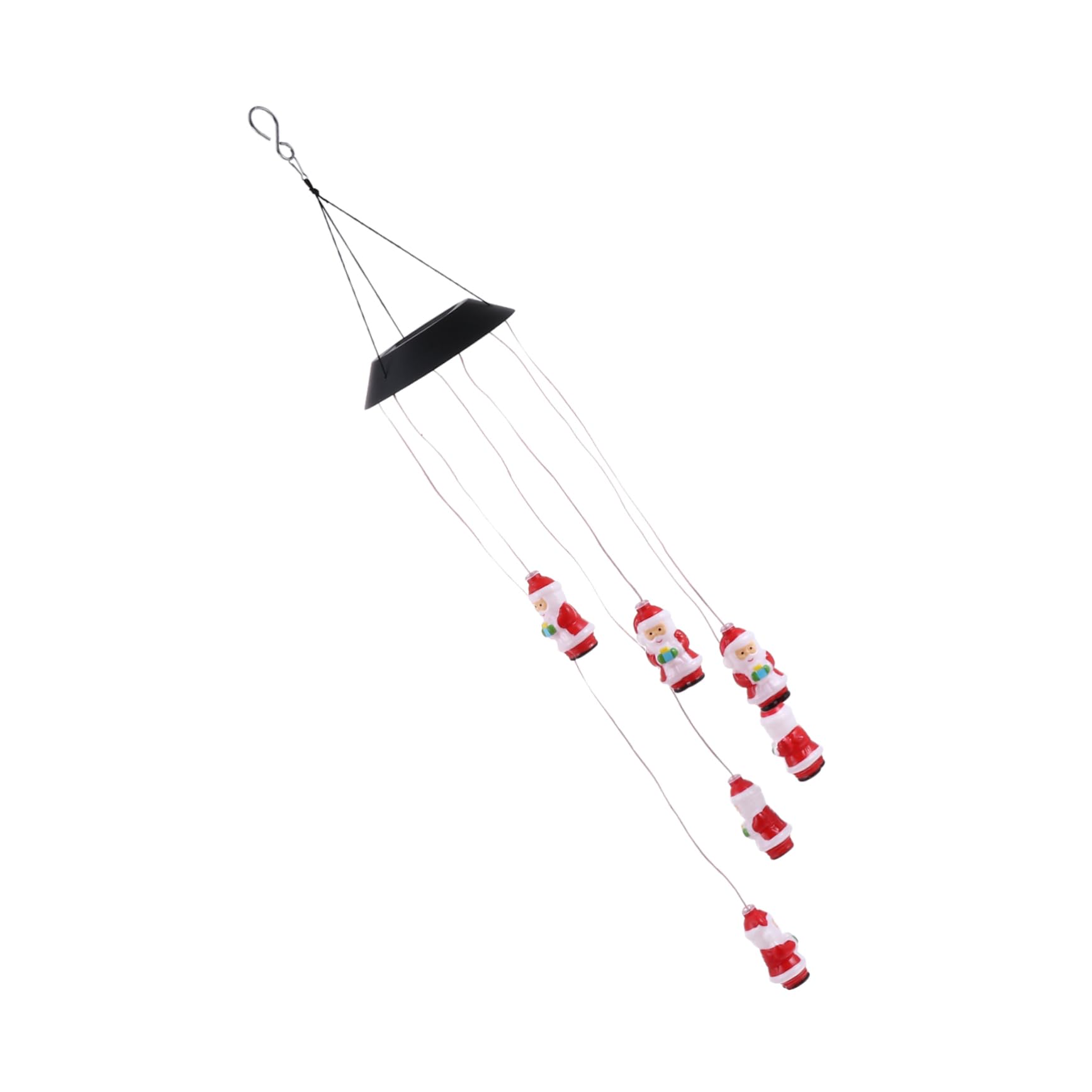 SOLUSTRE Solar Powered Christmas Wind Chimes with LED Lights - Santa Claus Holiday Decor, ABS Outdoor Solar Wind Bell for Garden, Lawn & Patio Decoration - Perfect for Christmas, Halloween & Year-Round Festive Lighting