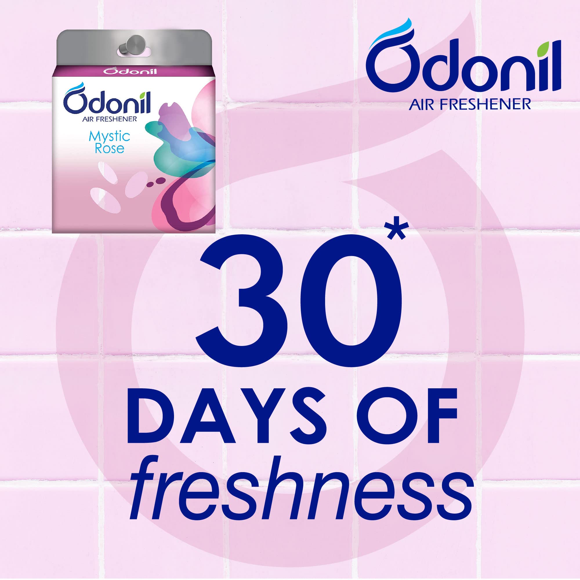 Odonil Long-Lasting Bathroom & Toilet Air Freshener Blocks - 192g (48g x 4) with Essential Oils | Germ Protection & Odor Elimination | Lasts Up to 30 Days | Fresh Scent for Home, Office, Restroom & RV | Perfect for Small Spaces, Pet Areas & High-Traffic Bathrooms