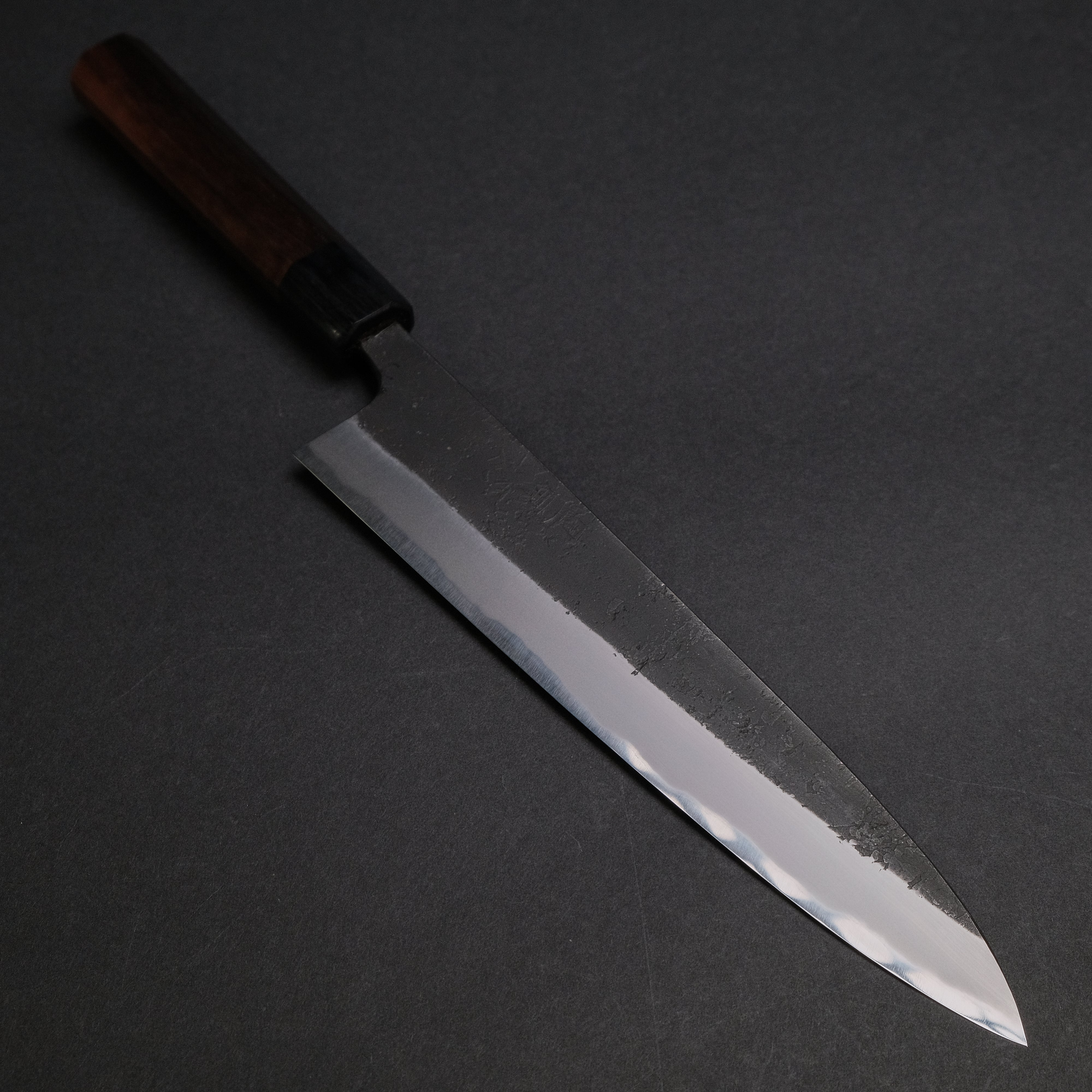 Premium Akifusa Wakui Kurouchi Nashiji Blue #2 Gyuto 225mm Japanese Chef Knife with Ebony Handle - Perfect for Slicing, Dicing & Professional Cooking