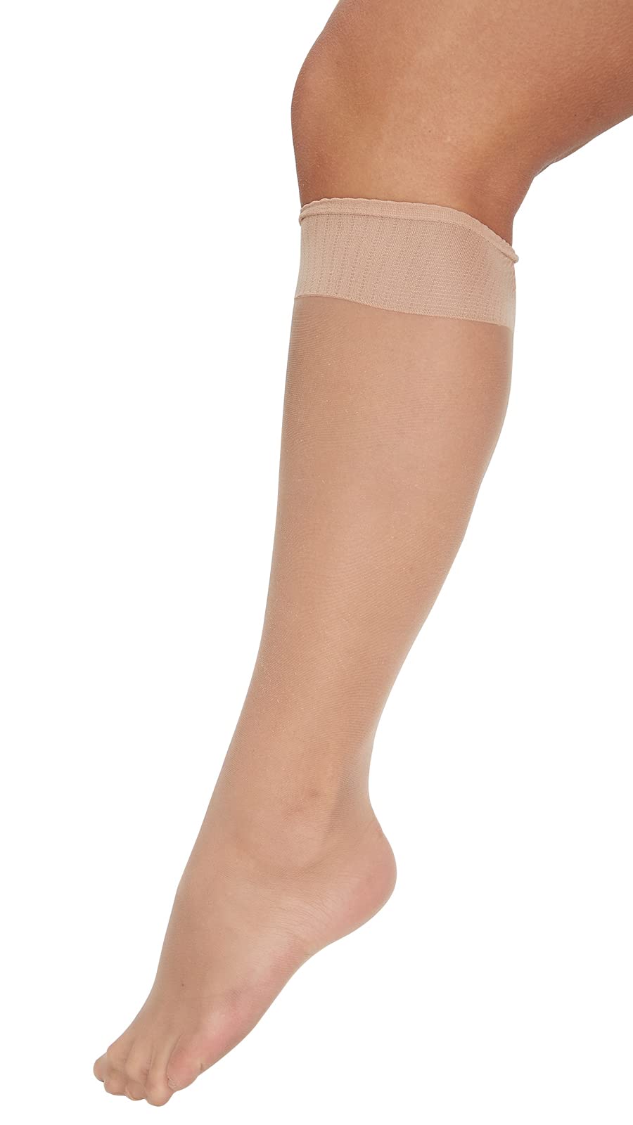 MANZI Plus Size Women's Knee High Sheer Stockings - 6 Pairs Pack for Comfort & Style - Perfect for Office, Party & Everyday Wear