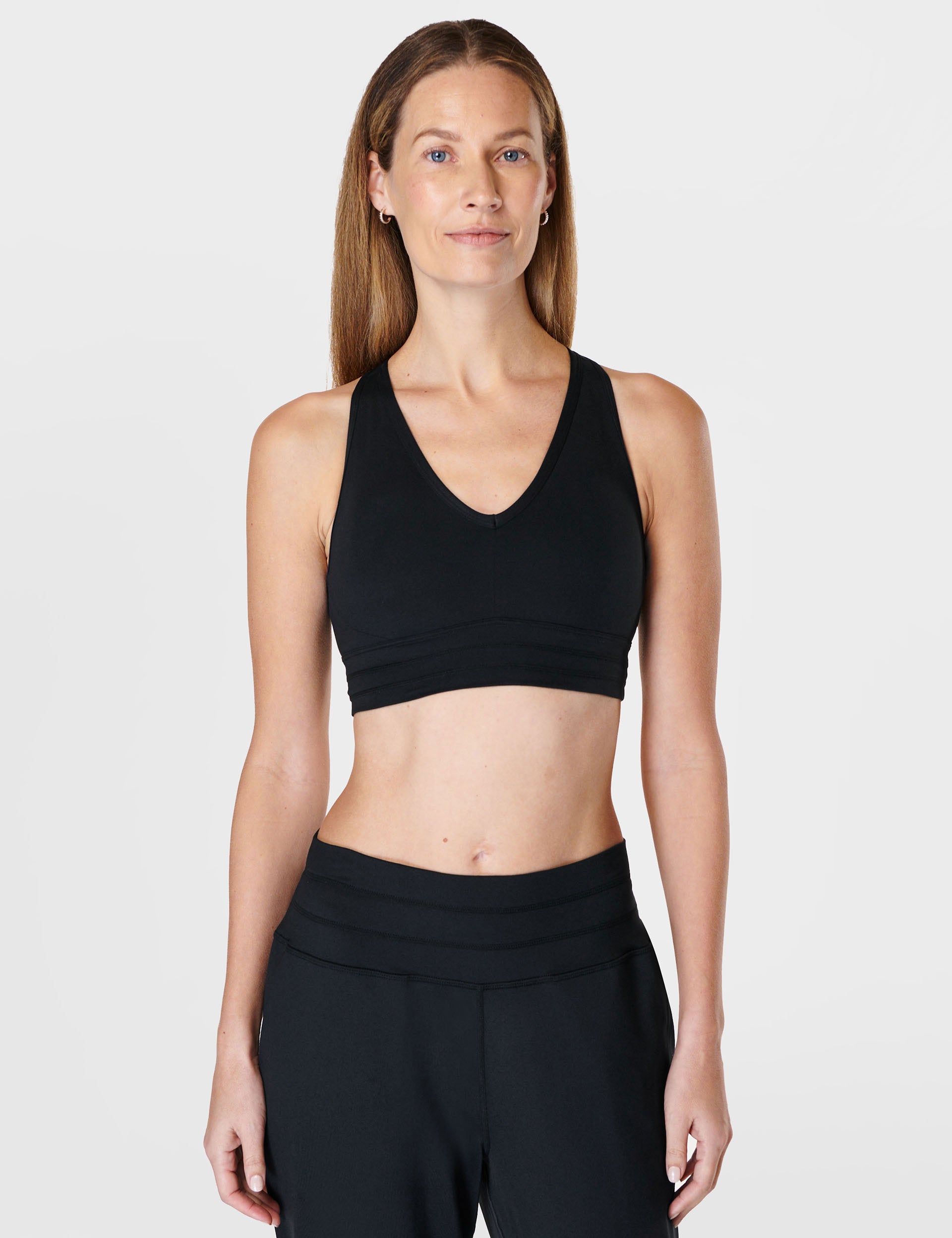 Gaia High Support Yoga Bra for Women - Black | Seamless Workout Top for Yoga, Pilates & Gym | Moisture Wicking & Breathable Activewear