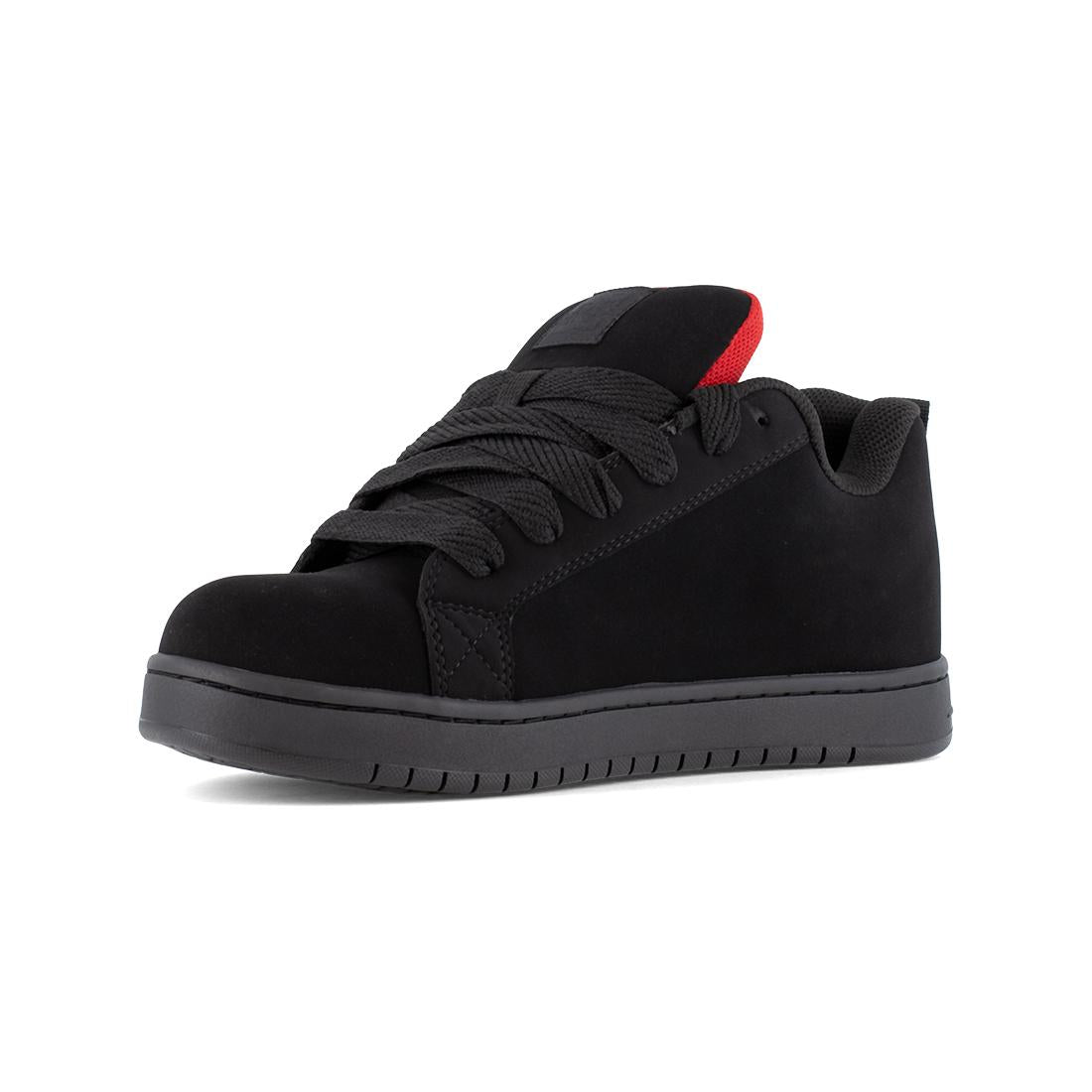 Court Graffik Composite Toe Work Shoes for Men - Black/Red Safety Boots with Slip-Resistant Outsole | Ideal for Construction, Warehouse & Industrial Work
