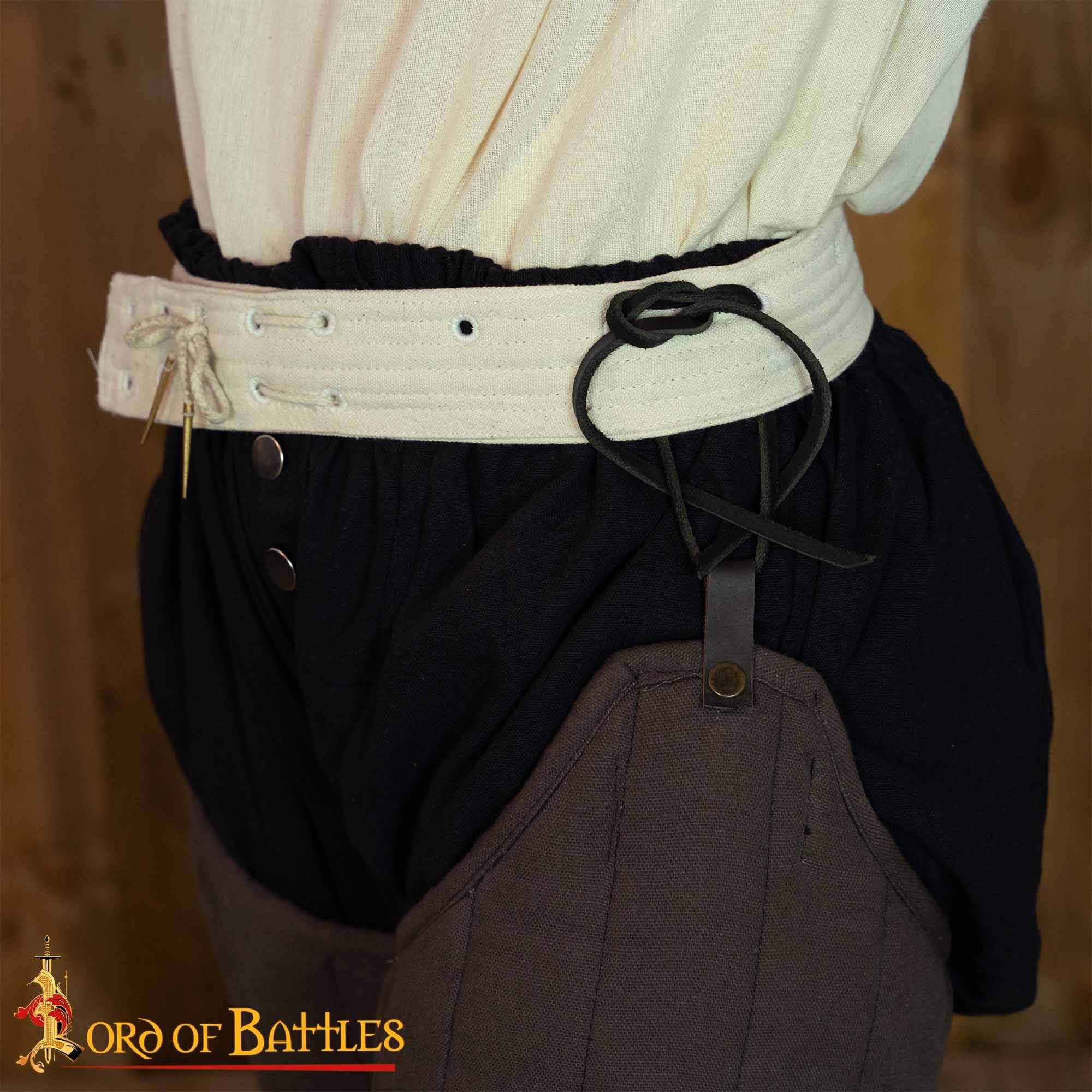 Lord of Battles Medieval Padded Arming Belt - Cotton Canvas Historical Armor Belt for LARP, Cosplay & Renaissance Fairs - Perfect for Medieval Reenactments & Fantasy Costume Accessories
