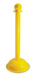 ACCUFORM PRC741BK Plastic Stanchion Posts - Heavy Duty Safety Barriers for Crowd Control, Events & Warehouses - Black Retractable Belt Stands with Durable Base