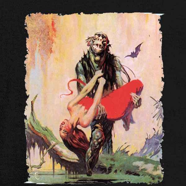Frank Frazetta Swamp Thing Art Long Sleeve T-Shirt - Vintage Graphic Tee for Men & Women - Perfect for Comic Con, Halloween & Casual Wear