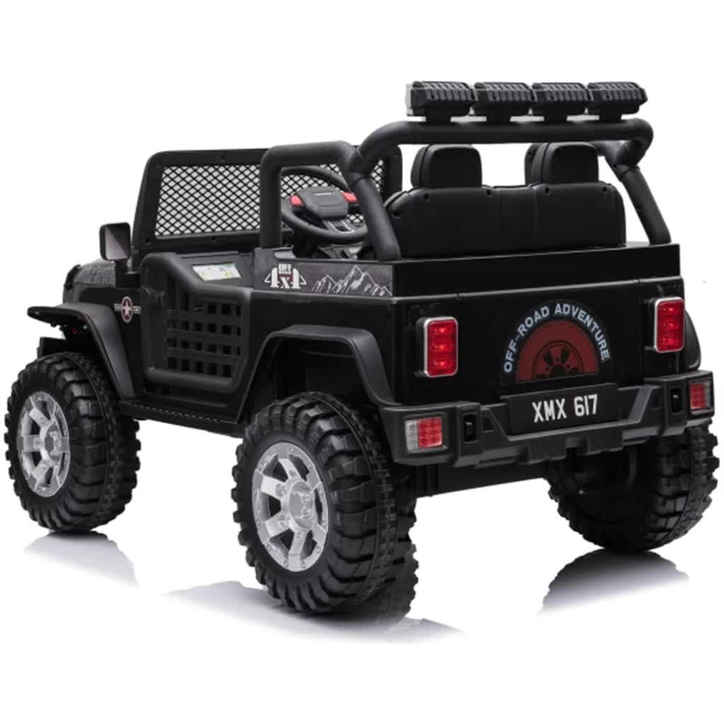 12V Jeep Inspired Ride On Car for Kids - Electric Battery-Powered Toy Vehicle with Remote Control, Black | Perfect for Outdoor Play, Backyard Adventures & Birthday Gifts