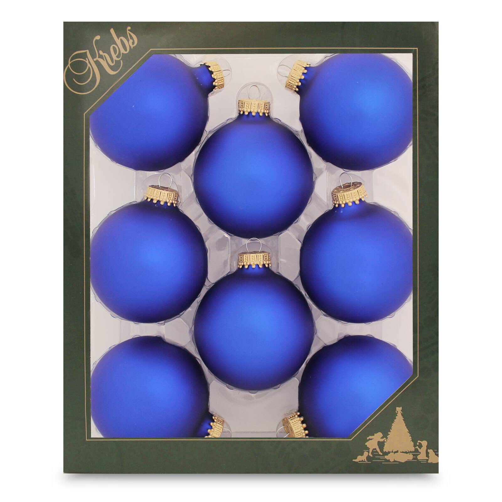 Royal Velvet Glass Christmas Ornaments 7cm with Gold Crown Caps - Elegant Holiday Tree Decorations for Xmas, Weddings & Festive Home Decor