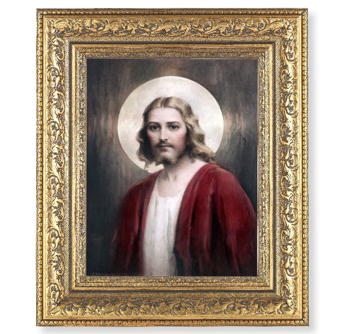 Confide in Me Framed Wall Art - Large Gold Leaf Acanthus Leaf Carvings Ornate Picture Frame - Perfect for Living Room, Bedroom & Office Decor