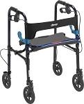 Clever Lite Rollator Walker with 8 Wheels - Lightweight Mobility Aid for Adults in Flame Blue | Ideal for Indoor & Outdoor Use, Shopping, and Travel