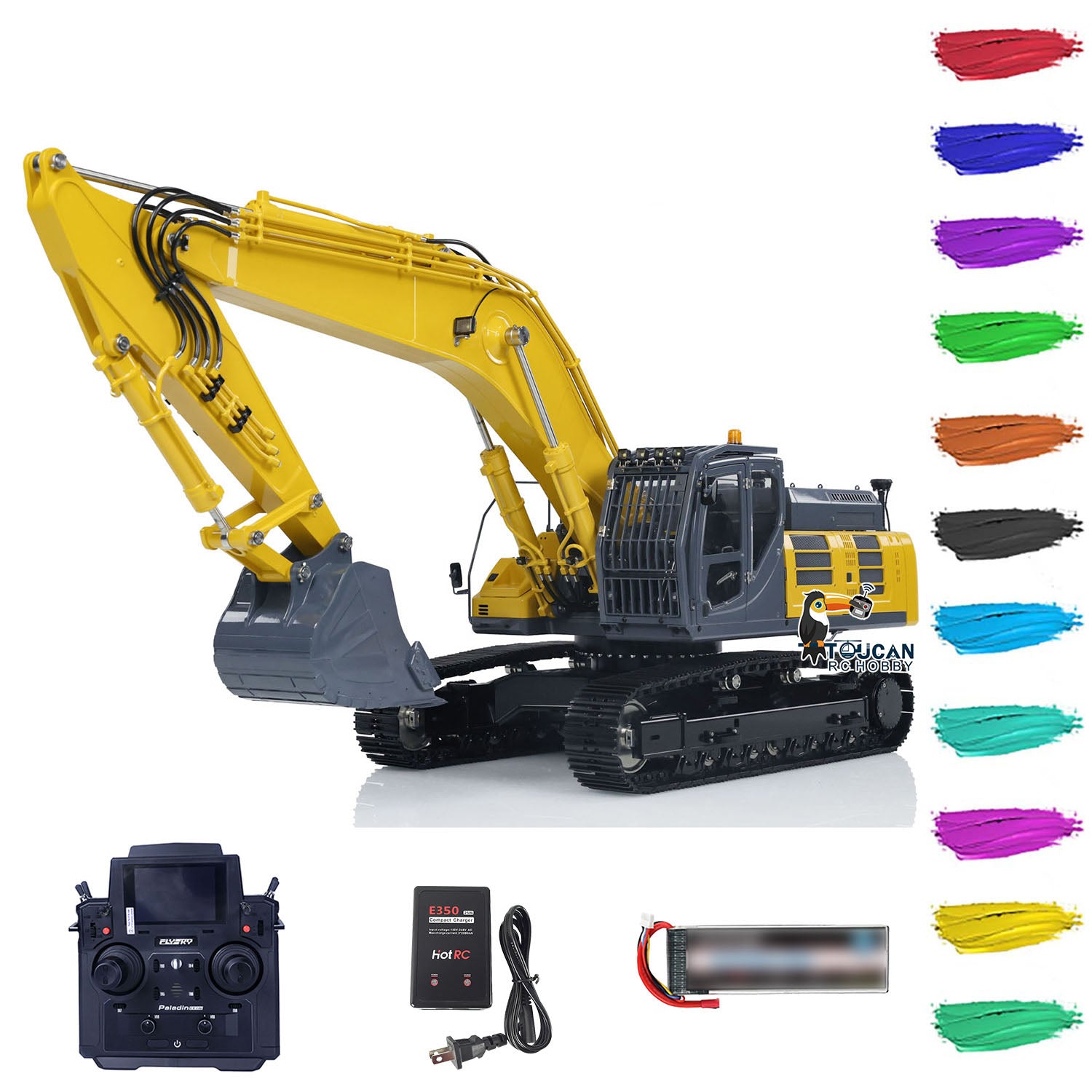 Custom LESU 1/14 SK500LC RC Hydraulic Excavator - Metal Wireless Remote Control Construction Toy, RTR PNP (580x443x255mm) with ESC Motor & Servo - Perfect for Construction Enthusiasts and RC Hobbyists