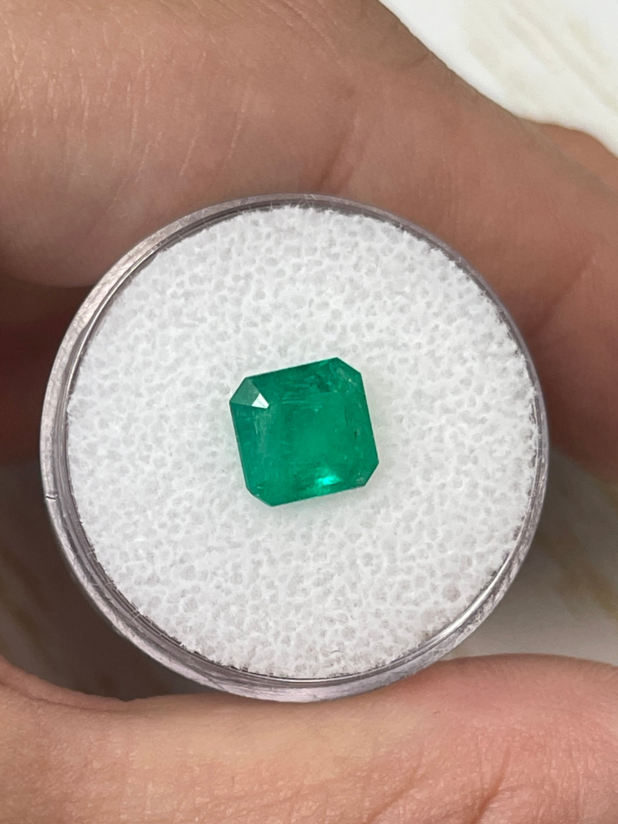 1.84 Carat 8x8mm Natural Loose Colombian Emerald Gemstone - Asscher Cut for Jewelry Making, Engagement Rings & Fine Collections