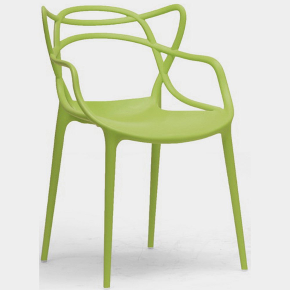 2xhome Modern Green Dining Room Chairs - Set of 2 Contemporary Designer Armchairs for Home, Office, Kitchen & Living Room - Indoor/Outdoor Use for Family Gatherings & Workspaces