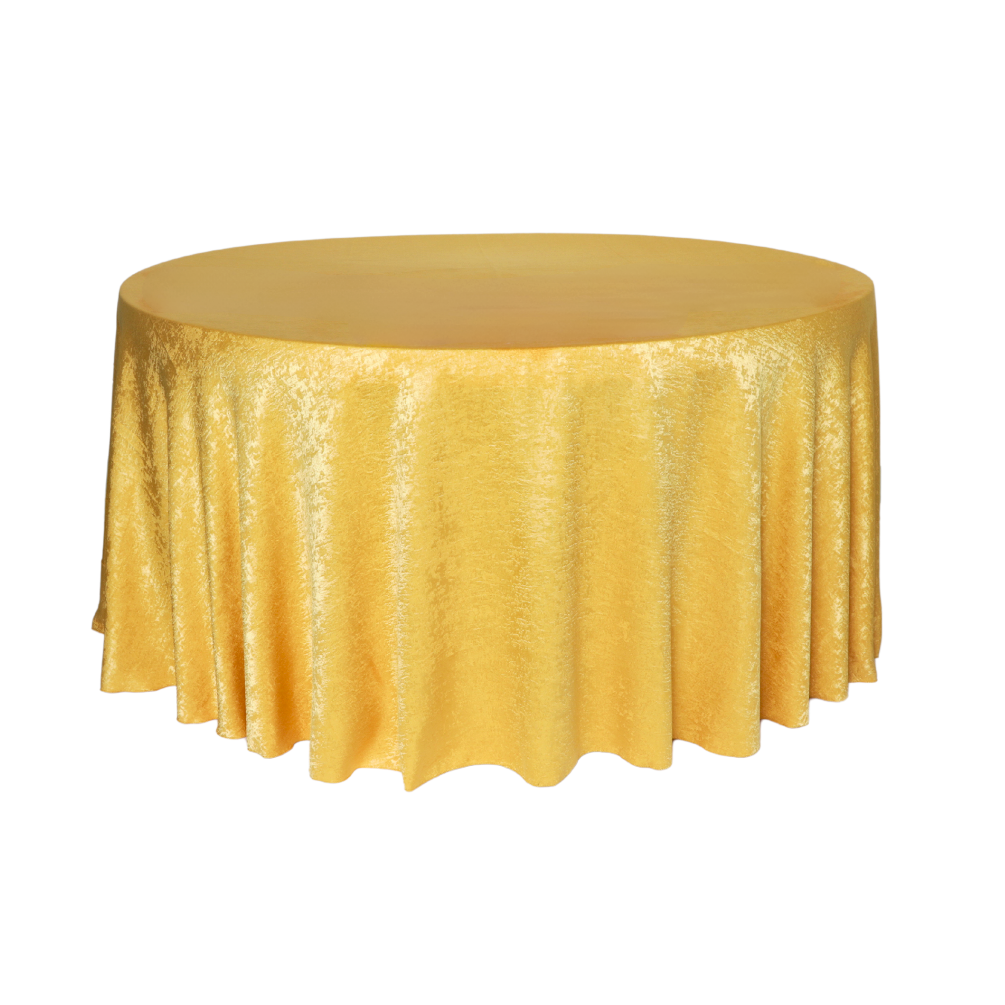 Gold Crinkle Shimmer 132-Inch Round Tablecloth for Weddings, Parties & Special Events - Elegant Decorative Table Cover for Dining & Celebrations