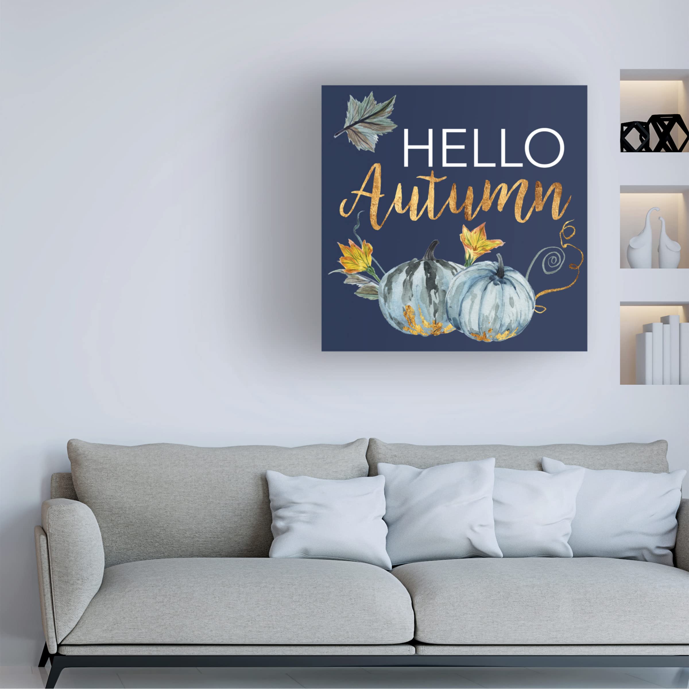 Trademark Fine Art 'Indigo Harvest II' Canvas Wall Art by Melissa Wang - Modern Abstract Painting for Living Room, Bedroom & Office Decor