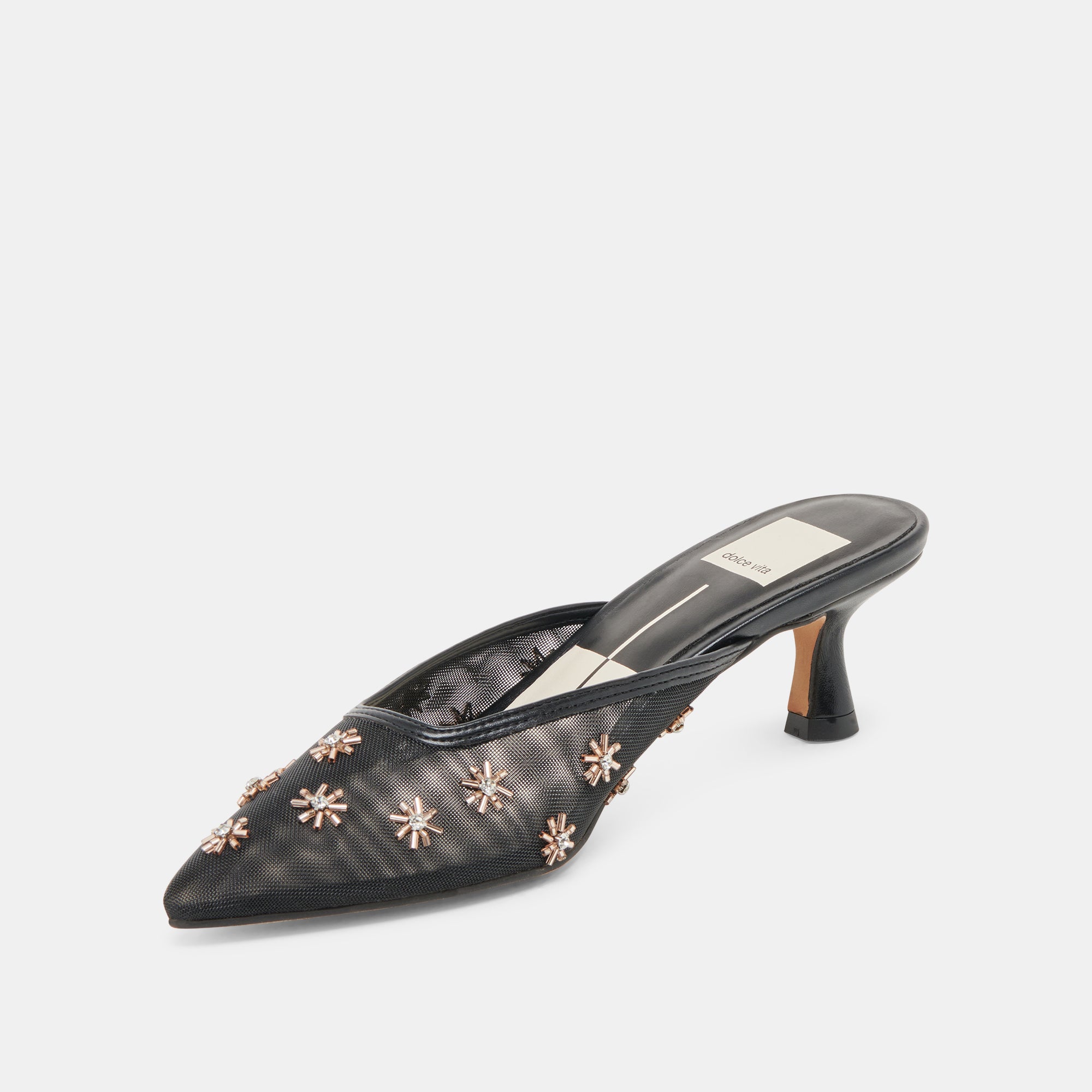 CLARA HEELS - Black Mesh Women's High Heels for Party, Wedding & Evening Wear | Comfortable Dress Shoes for Women