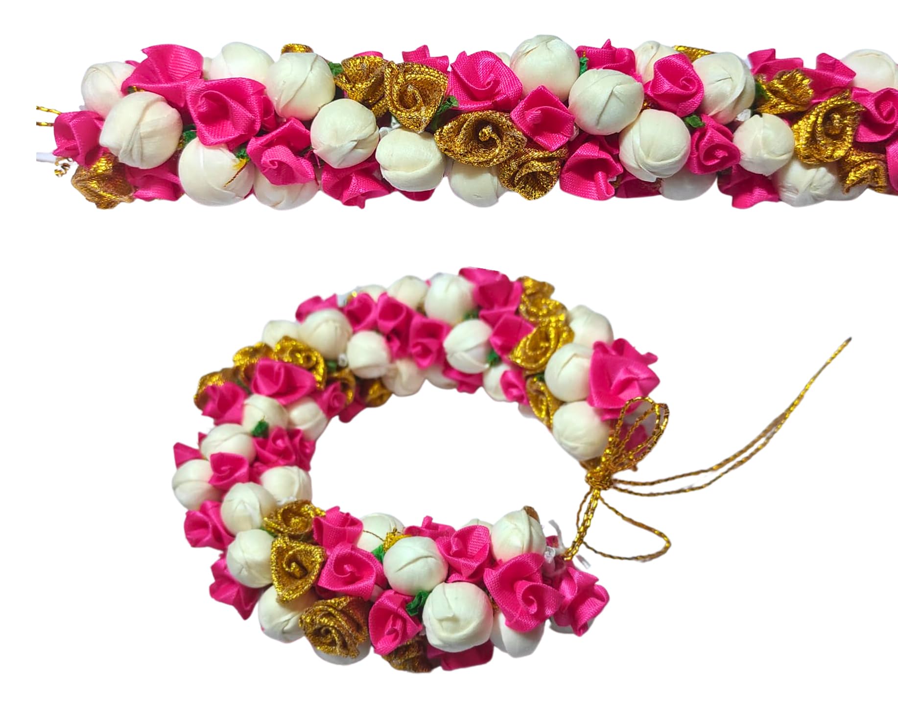 Ervio Handmade Floral Hair Gajra - Elegant Wedding Bridal Hair Veni & Indian Bun Accessory | Traditional Juda Hair Decoration | Women's Hair Garland for Weddings, Parties & Festivals