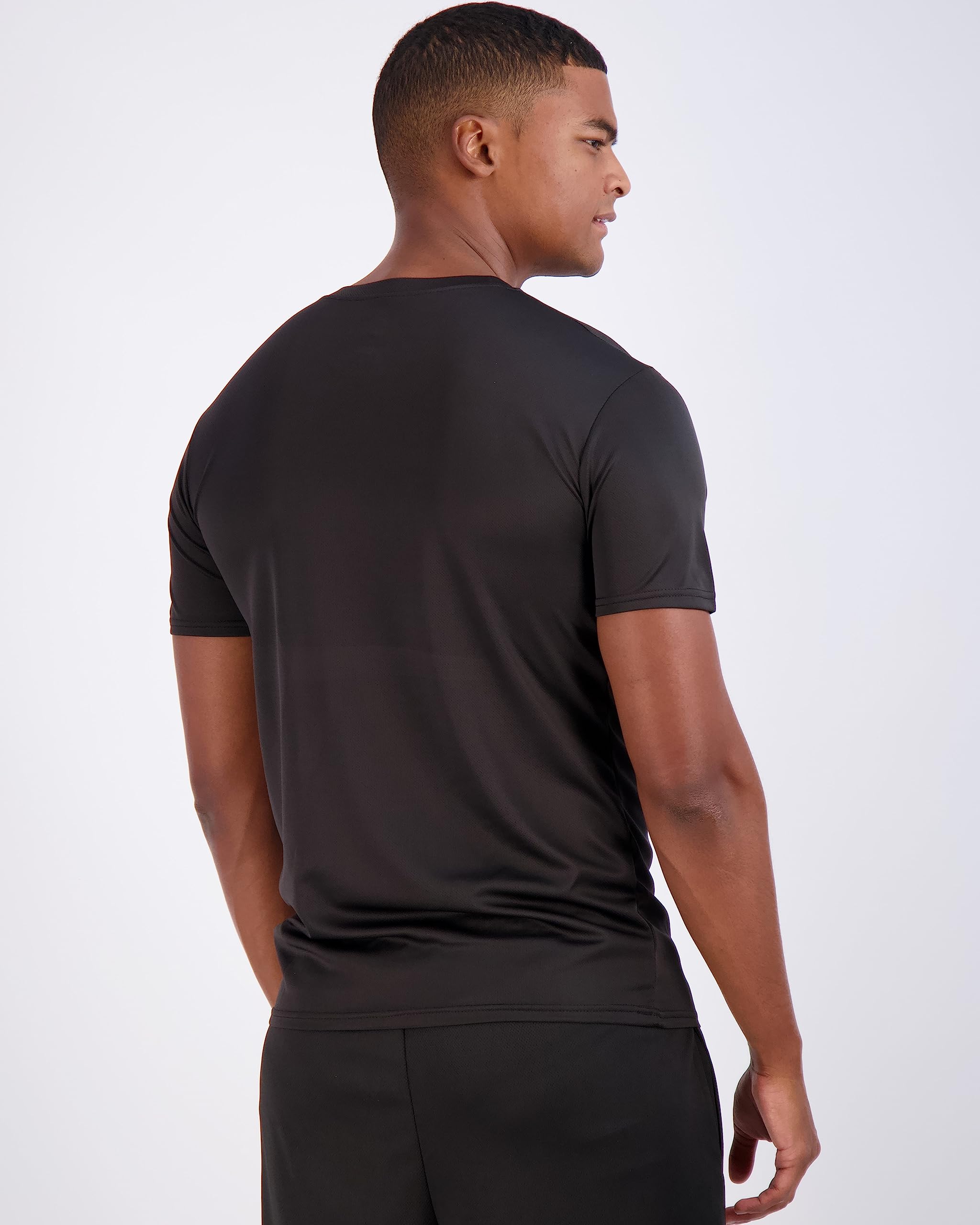 Real Essentials 5 Pack Men's Quick Dry Athletic T-Shirts - Moisture Wicking Workout Shirts for Gym, Running & Sports (Big & Tall Sizes Available) | Breathable Mesh Crew Neck Short Sleeve Tees for Active Lifestyle