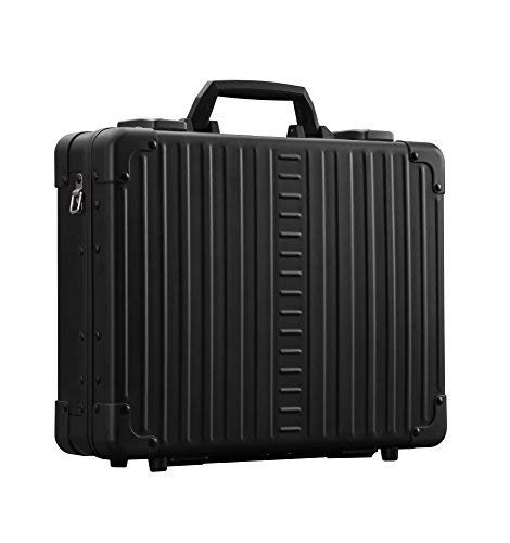 Aleon 17 Inch Premium Aluminum Business Briefcase for Men - Shockproof Hard Shell Laptop Case with TSA Approved Locks, Durable Metal Attache for Travel, Office & Business Meetings (Onyx Black) - Perfect for Professionals, Executives & Frequent Travelers