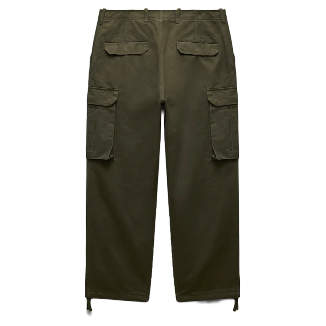 Woven Cotton Chino Keeper Pants for Men - Dark Olive Green Casual Trousers | Comfortable Work Pants & Everyday Wear