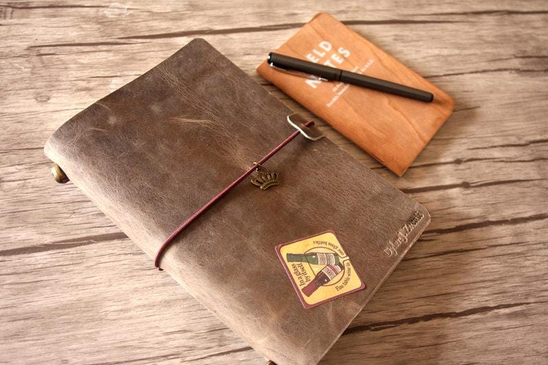 Personalized Monogrammed Leather Travel Journal - Custom Name Diary for Writing, Sketching & Adventure Memories - Perfect Gift for Travelers & Explorers