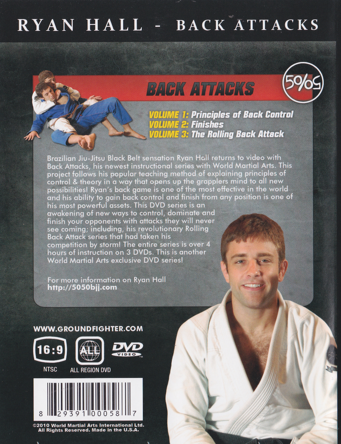 Ryan Hall Back Attacks 3 DVD Set (Used) - Brazilian Jiu-Jitsu Training for Self-Defense & Competition