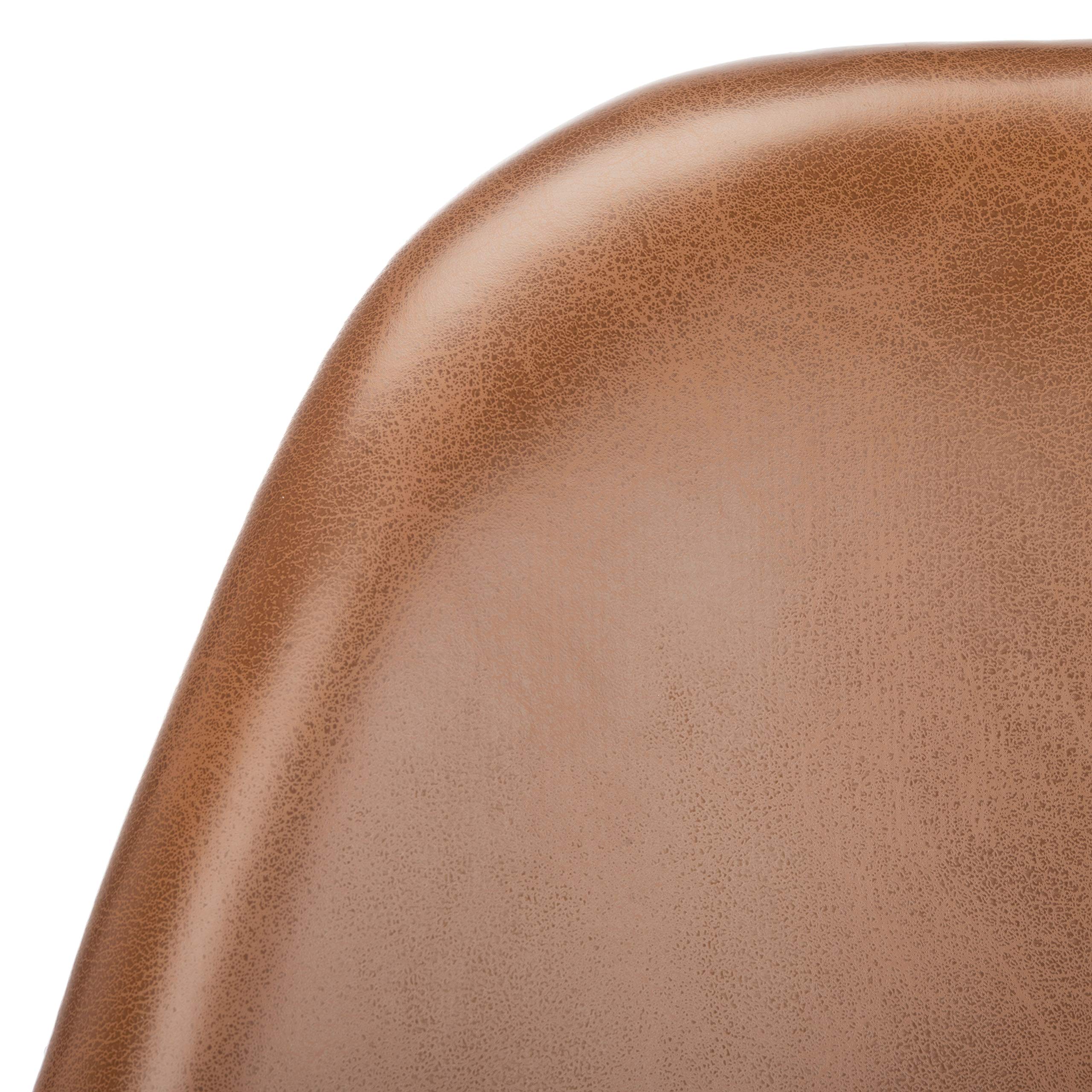 Safavieh Tanner Mid-Century Modern Dining Chairs - Set of 2 Cognac Faux Leather & Black Metal Frame - Perfect for Kitchen, Dining Room & Home Office