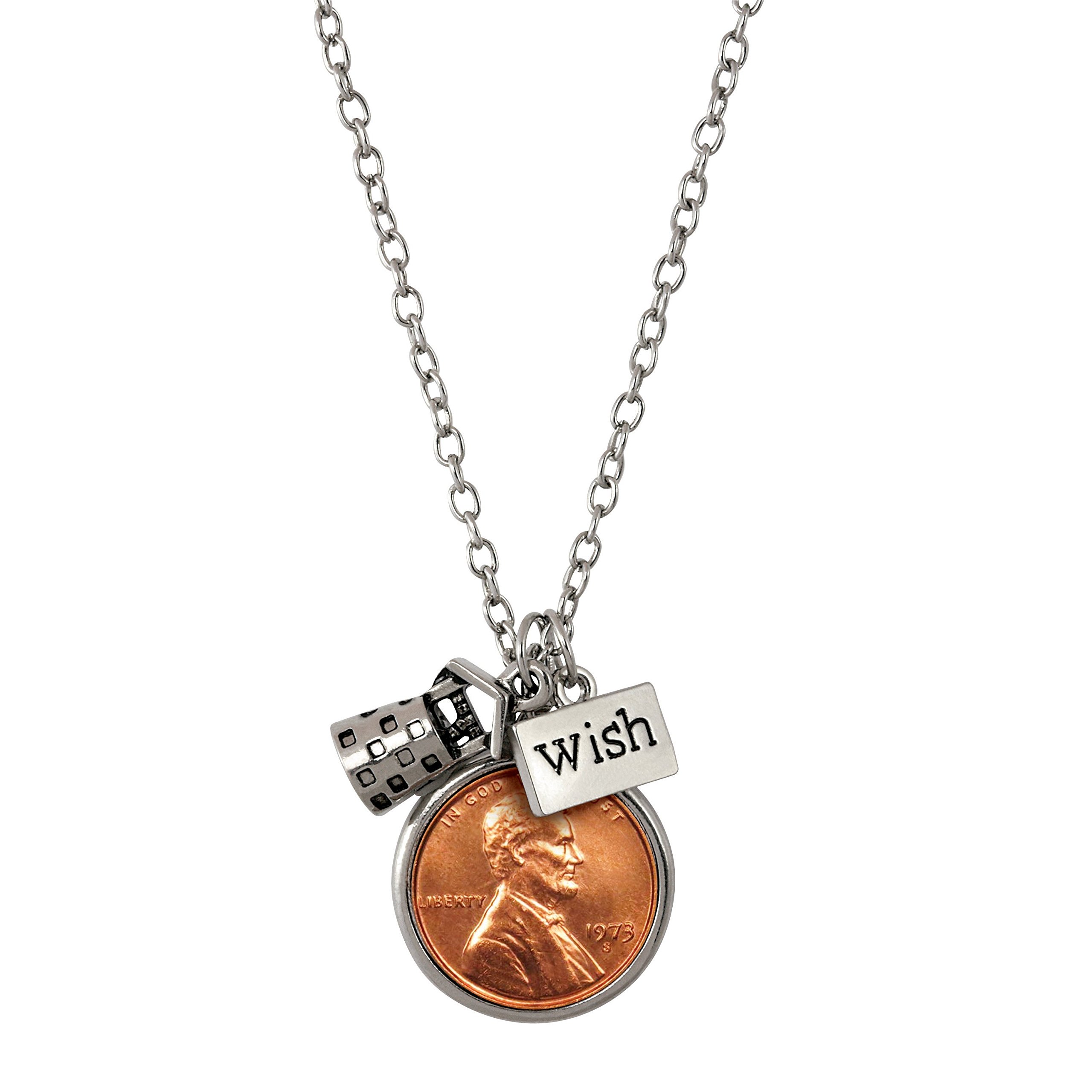 American Coin Treasures Wishing Well Penny Charm Pendant Necklace - Vintage Coin Jewelry Gift for Women, Unique Birthday & Anniversary Present - Perfect for Special Occasions & Everyday Wear
