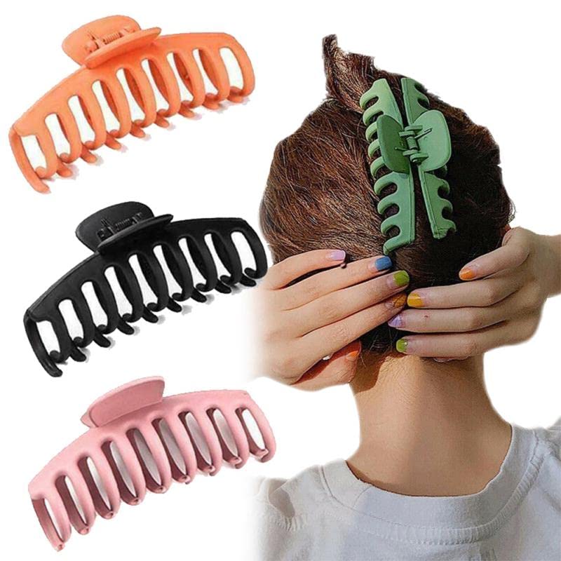 FAVELA Korean Style Hair Claw Clips for Women - Acrylic Butterfly Hair Clips, Non-Slip Hair Pins for Women & Girls (2-Pack) - Perfect for Ponytails, Buns & Everyday Hairstyles