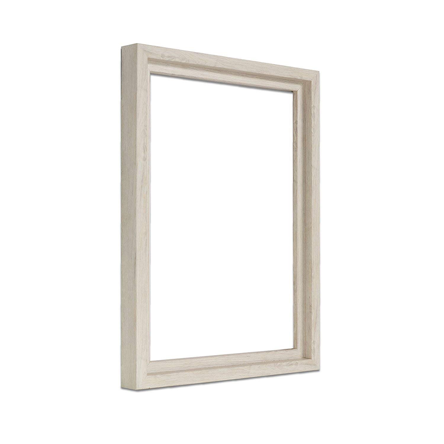 16x12 Inch White Distressed L-Shaped Picture Frame - Wooden Photo Frame for Paintings, Posters & Wall Art | Perfect for Home Decor, Office & Gallery Displays