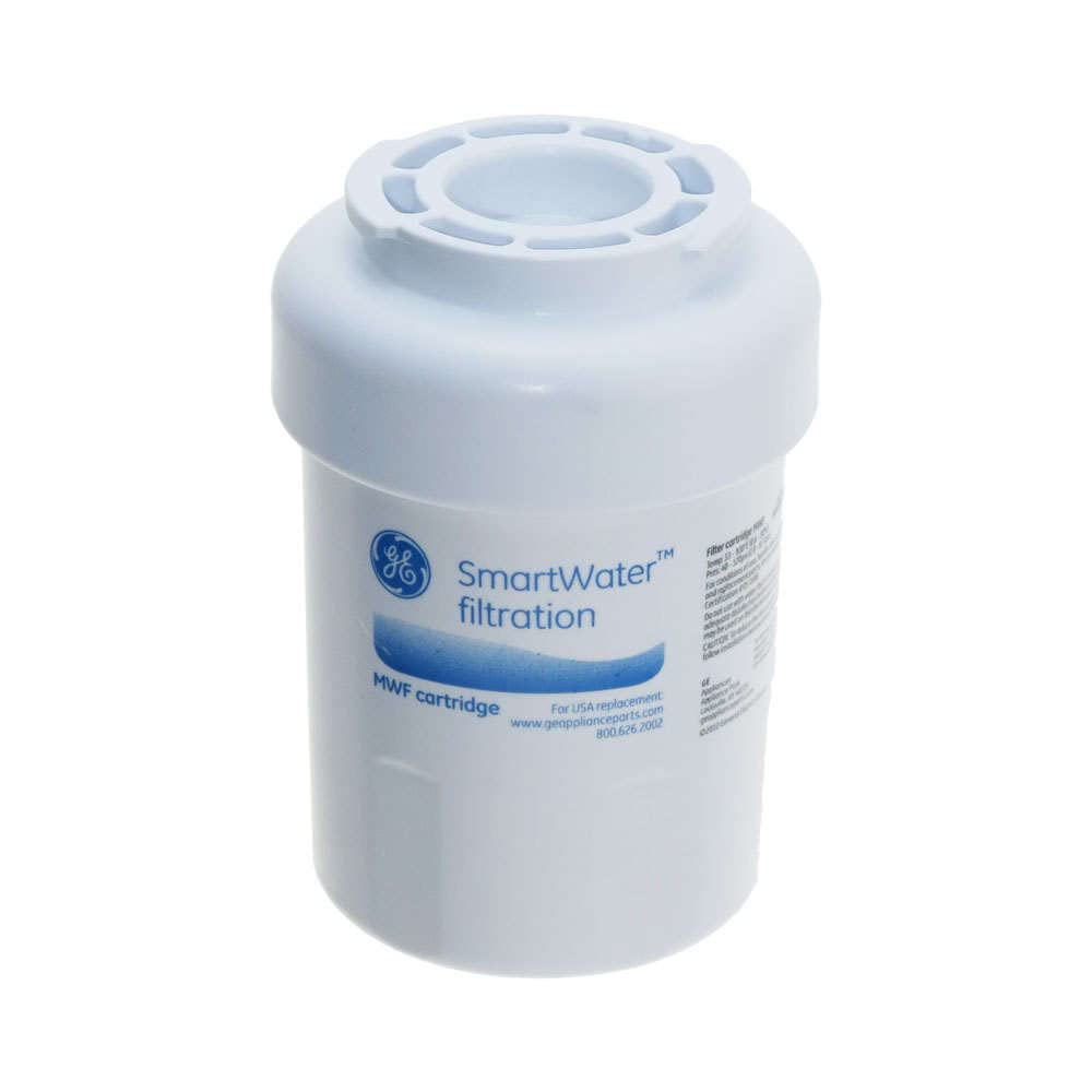 GE SmartWater MWF Refrigerator Water Filter Replacement Cartridge - 2 Pack - Reduces 99% of Contaminants - Perfect for Clean Drinking Water & Ice Making
