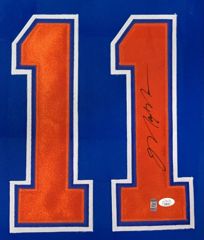 Mark Messier Autographed Edmonton Oilers Blue Hockey Jersey - JSA Certified - Perfect for Sports Memorabilia Collectors & Hockey Fans Display