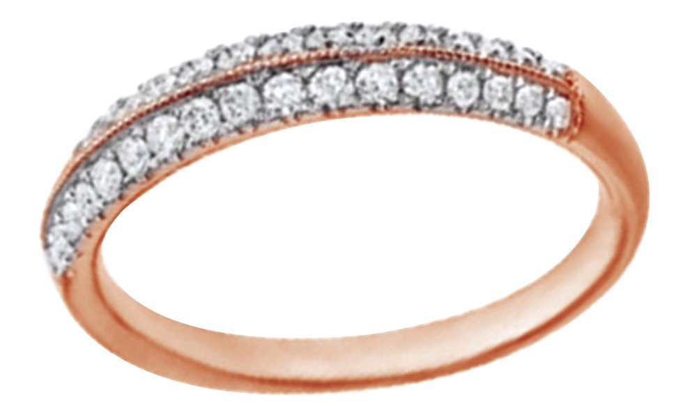 14K Solid Gold Round Cut White Natural Diamond Knife Edge Anniversary Band Ring - Perfect for Weddings, Engagements & Special Occasions