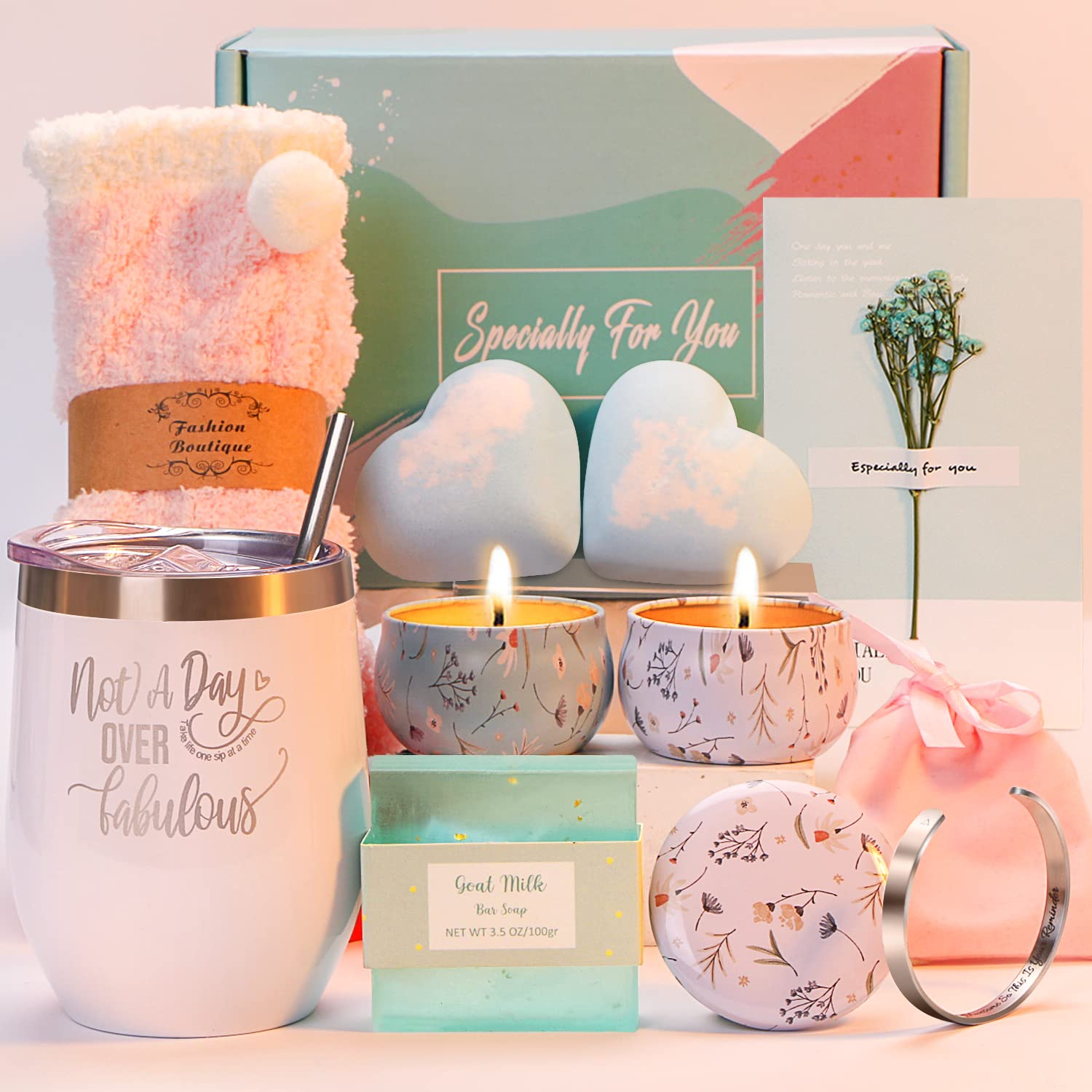 Unique Relaxing Spa Gift Baskets for Women - Perfect Birthday, Mother's Day, Anniversary Gifts for Mom, Wife, Girlfriend, Sister & Grandma | Luxury Self-Care & Pampering Gift Set for Her