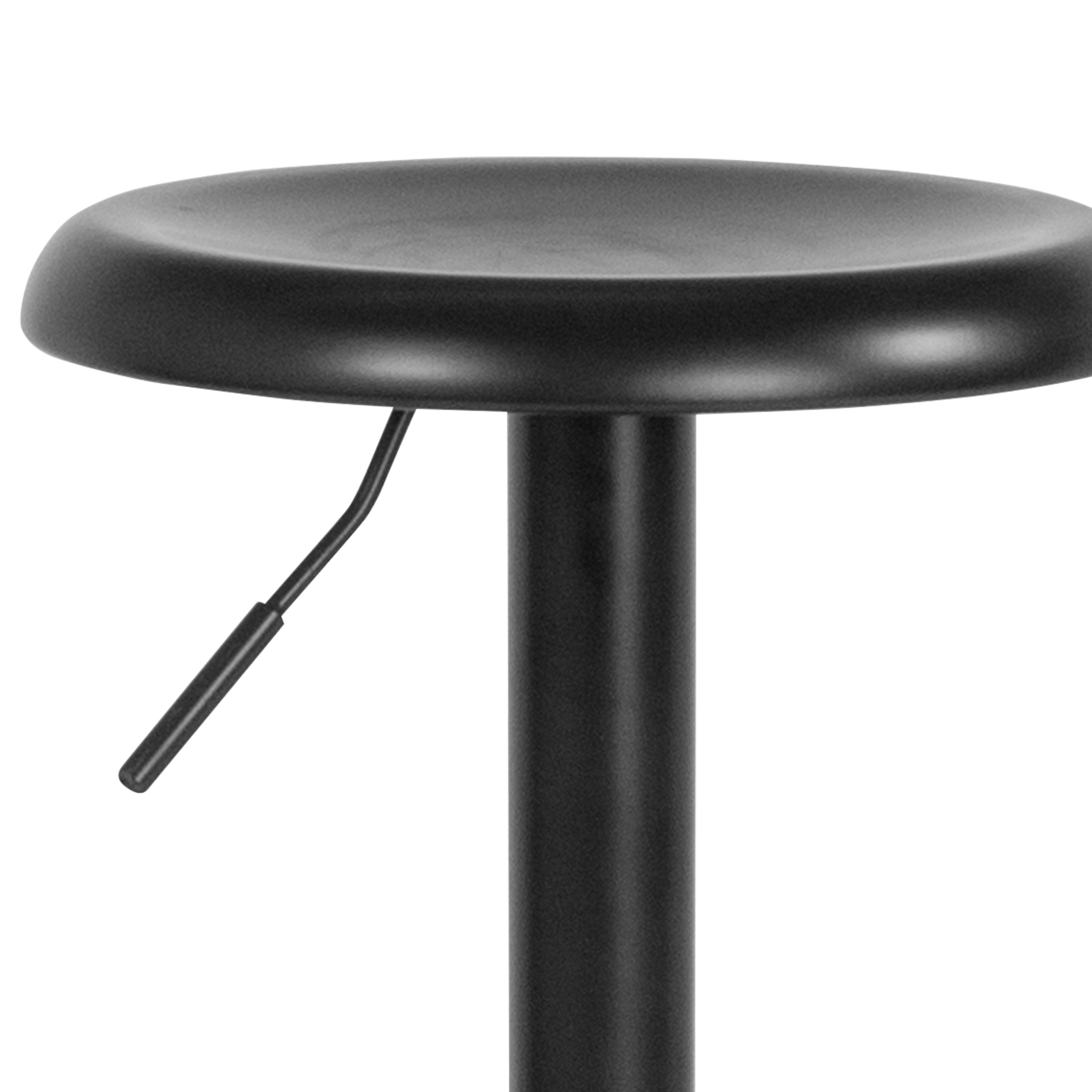 FLASH Madrid Series Adjustable Height Retro Barstool - Black Finish - Perfect for Kitchen Island, Home Bar & Dining Counter Stools