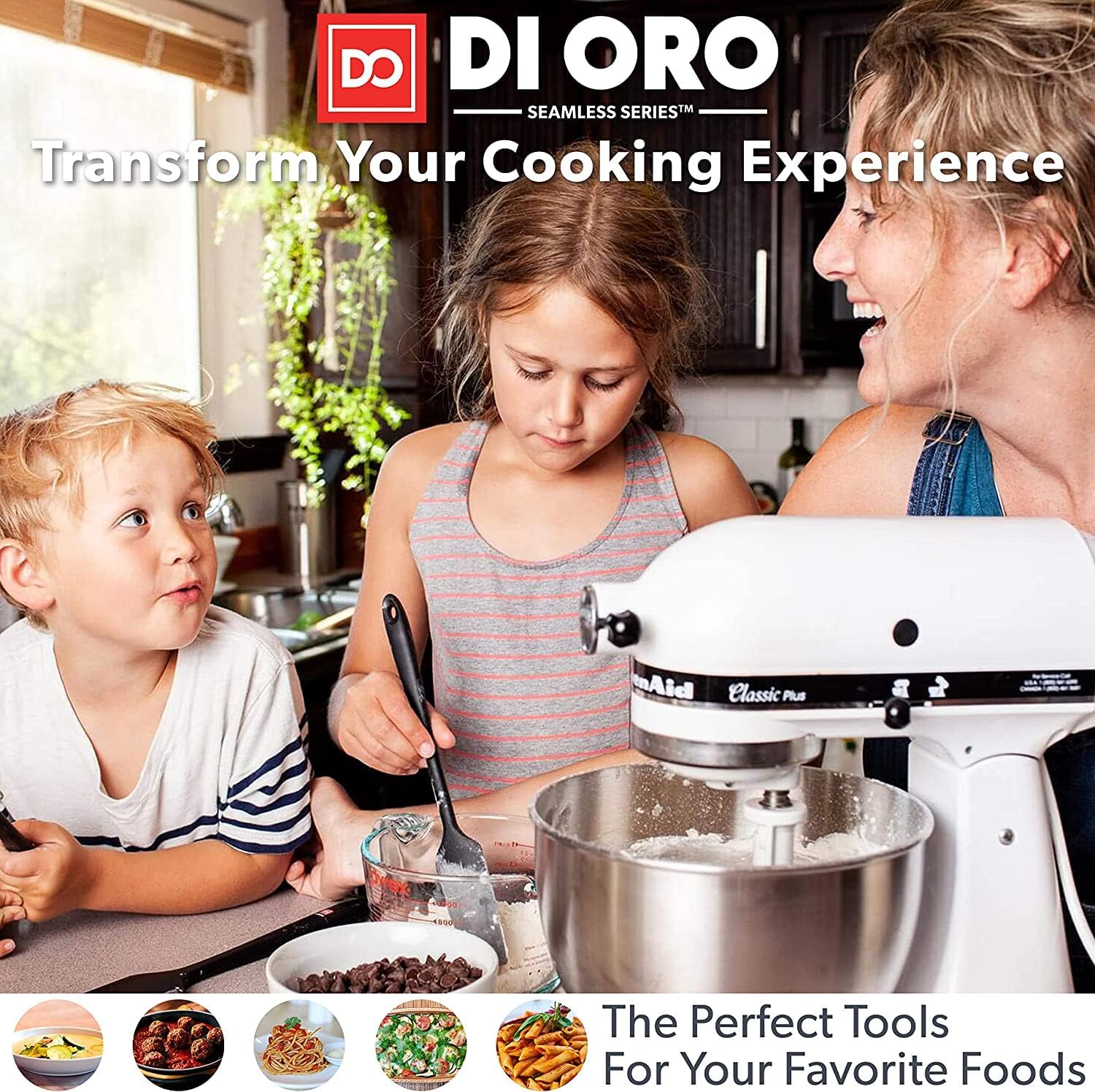 DI ORO Premium Silicone Spatula Set - 4-Piece Heat-Resistant Rubber Kitchen Spatulas for Baking, Cooking & Mixing - BPA-Free Nonstick Scraper Spatulas for Pans & Cookware (600°F Safe, Dishwasher Safe, Black) - Perfect for Cake Decorating, Cookie Dough Mixing & Everyday Cooking