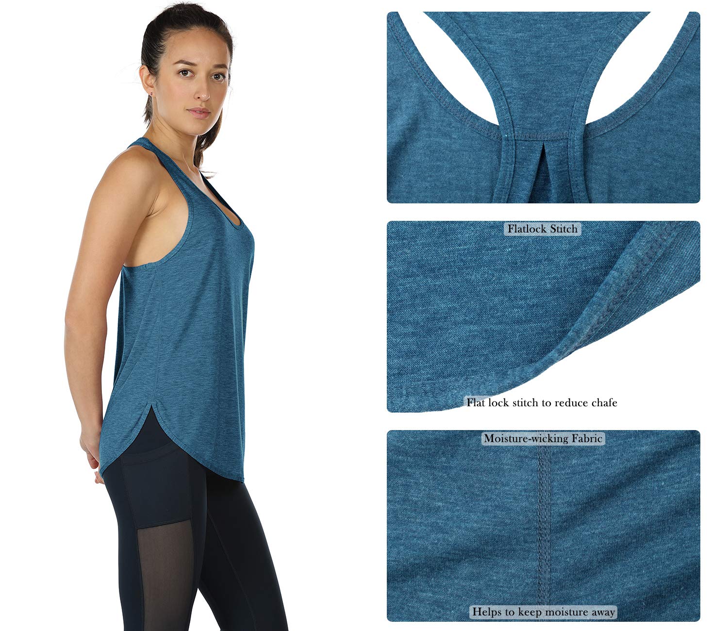 ICY ZONE Women's Racerback Workout Tank Tops - Breathable Running Shirts, Loose Fit Athletic Tops (2 Pack) for Gym, Yoga, Jogging & Summer Outdoor Activities