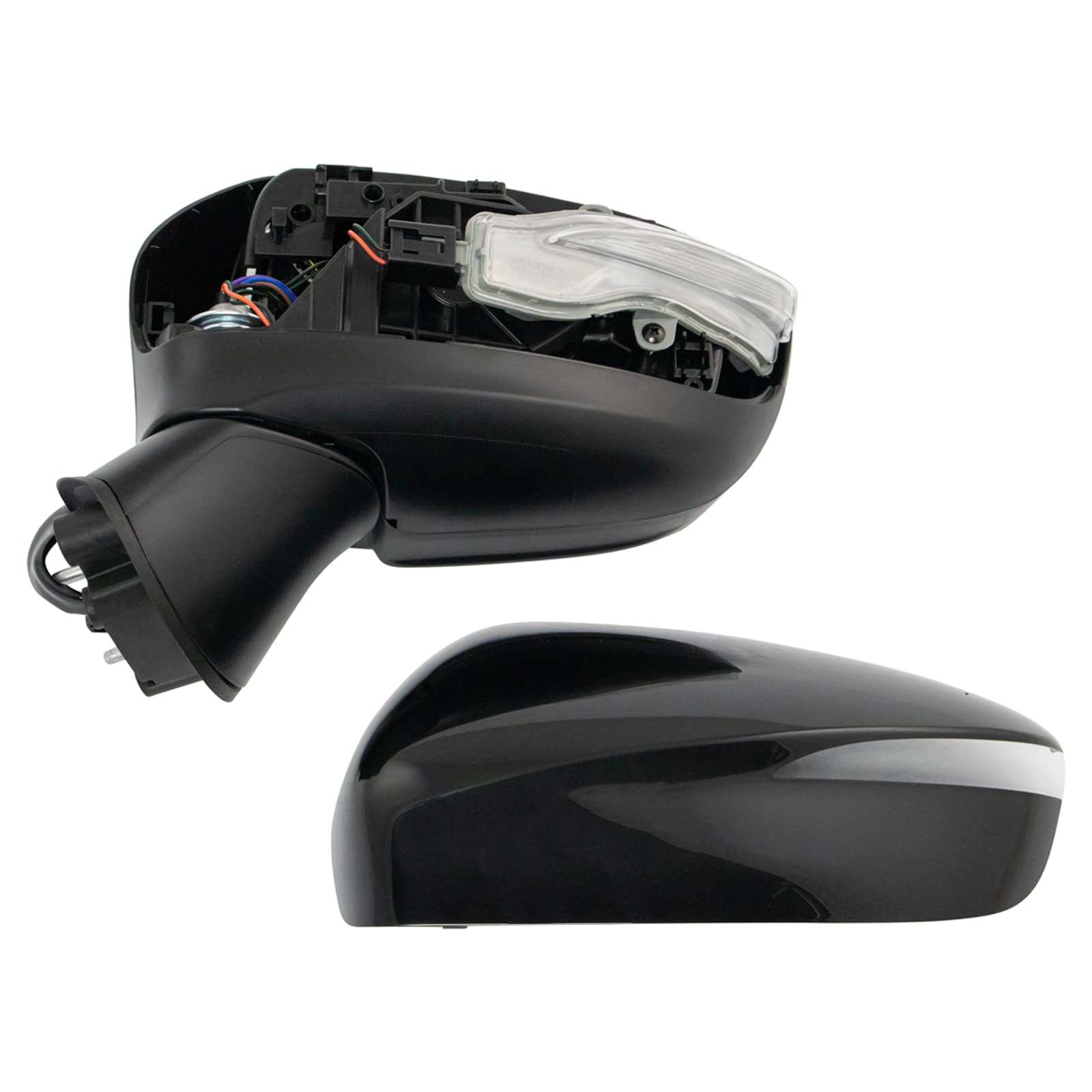 TRQ Heated Side Mirror Set with Blind Spot Detection - Compatible with 2016-2021 Mazda CX-3 (Driver & Passenger Side) - MA1320217, MA1321217, MA1324113 - Perfect for Winter Driving & Enhanced Safety