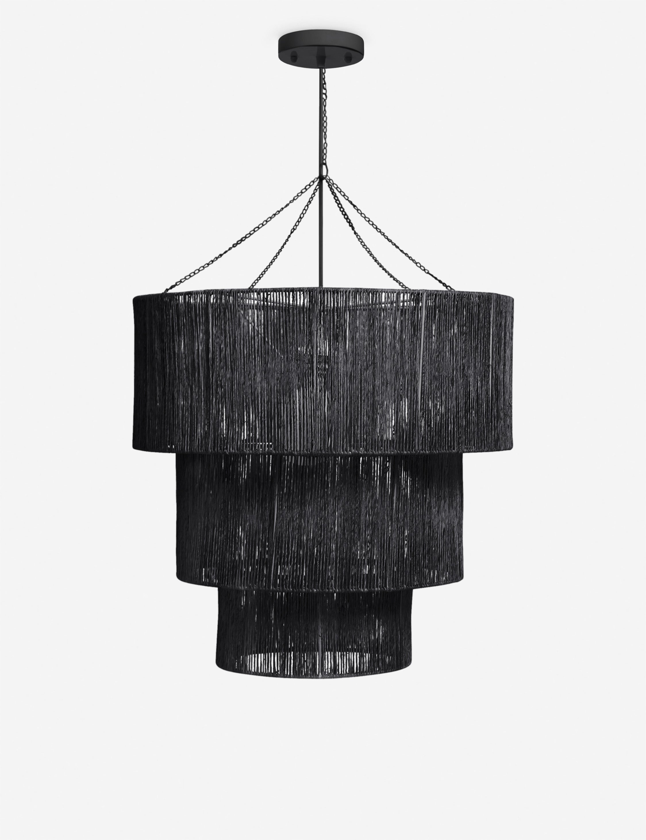Chavette Chandelier - Elegant Black Crystal Ceiling Light Fixture for Dining Room, Bedroom & Living Room Decor