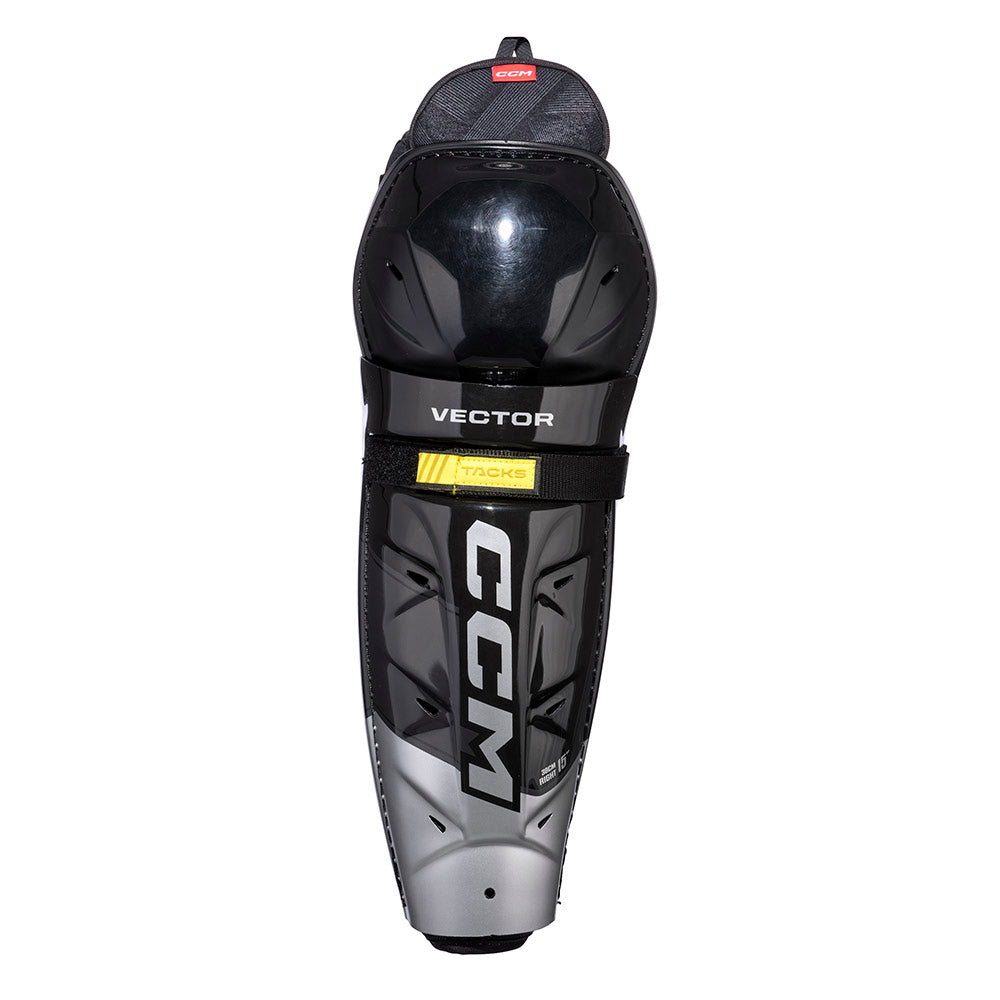 CCM Tacks Vector 2023 Senior Ice Hockey Shin Guards - Protective Gear for Hockey Players - Perfect for Games, Practice & Training Sessions