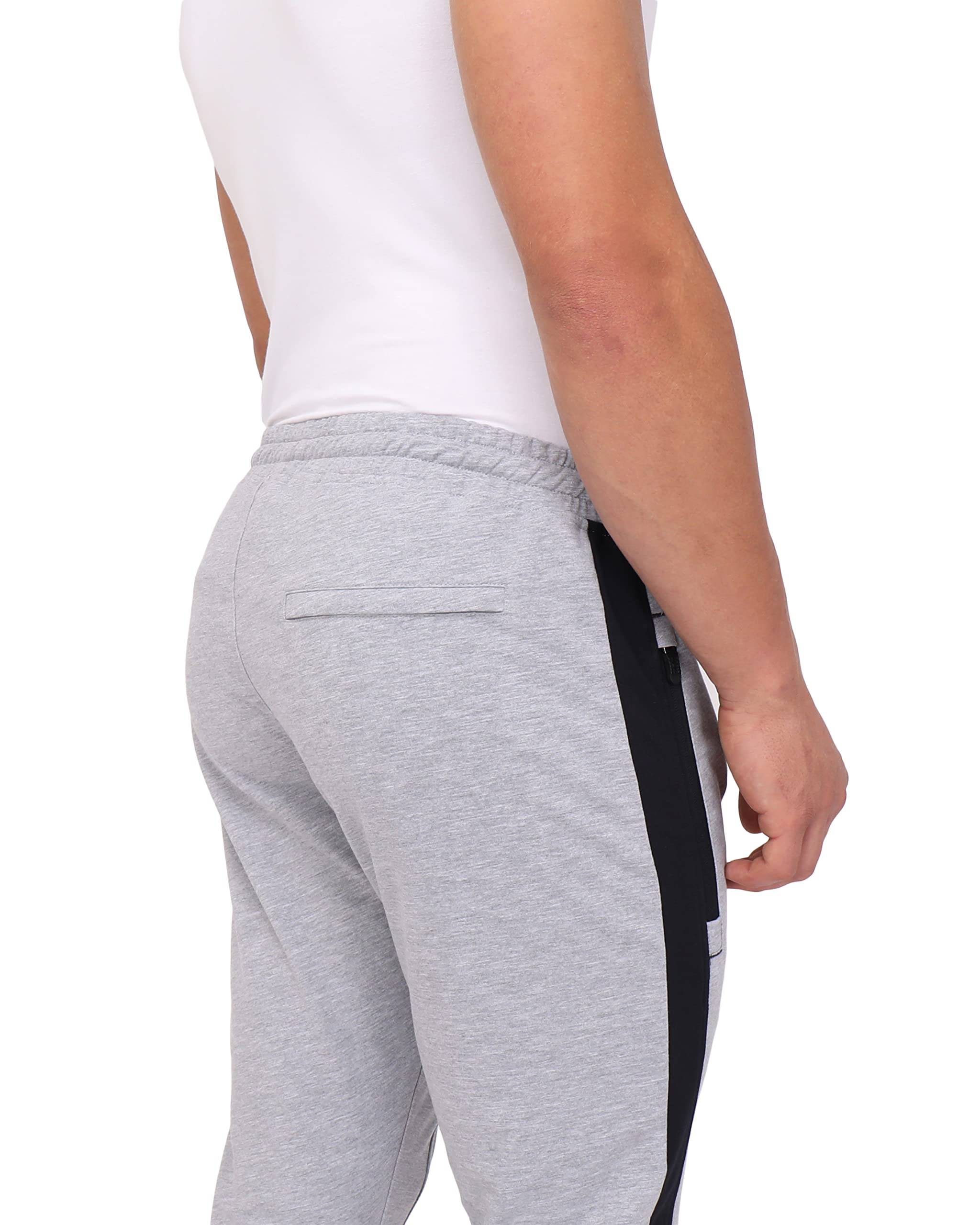 **SCR SPORTSWEAR Men's Tall Jogger Sweatpants - Athletic Workout Pants with Zipper Pockets for Running, Gym & Casual Wear**