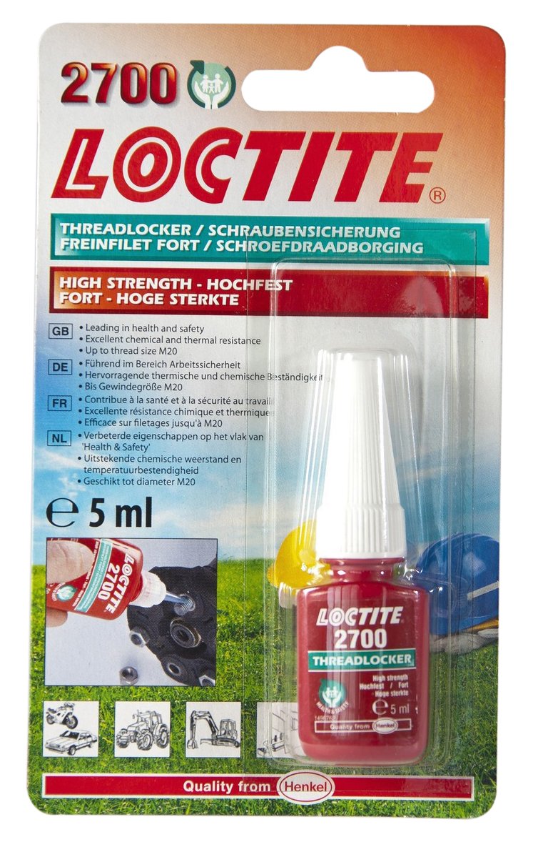 Henkel 2700/5/1 Loctite High Strength Threadlocker - 5ml Bottle | Industrial-Grade Adhesive for Bolts & Nuts | Perfect for Automotive, Machinery & DIY Repairs