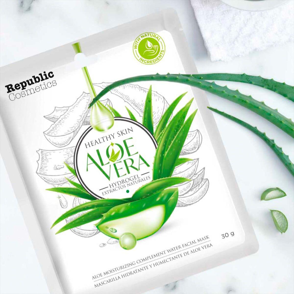 Organic Aloe Vera Face Mask by Republic Cosmetics - Hydrating & Soothing for Dry Skin - Perfect for Daily Skincare & Spa Days