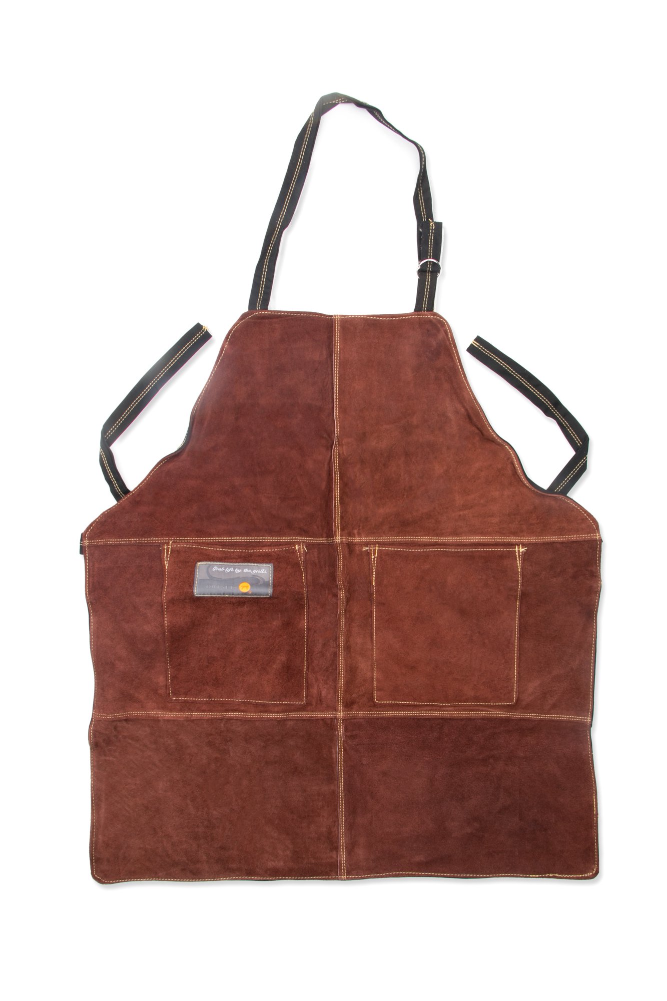 Premium Brown Leather Grill and Kitchen Apron - 27
