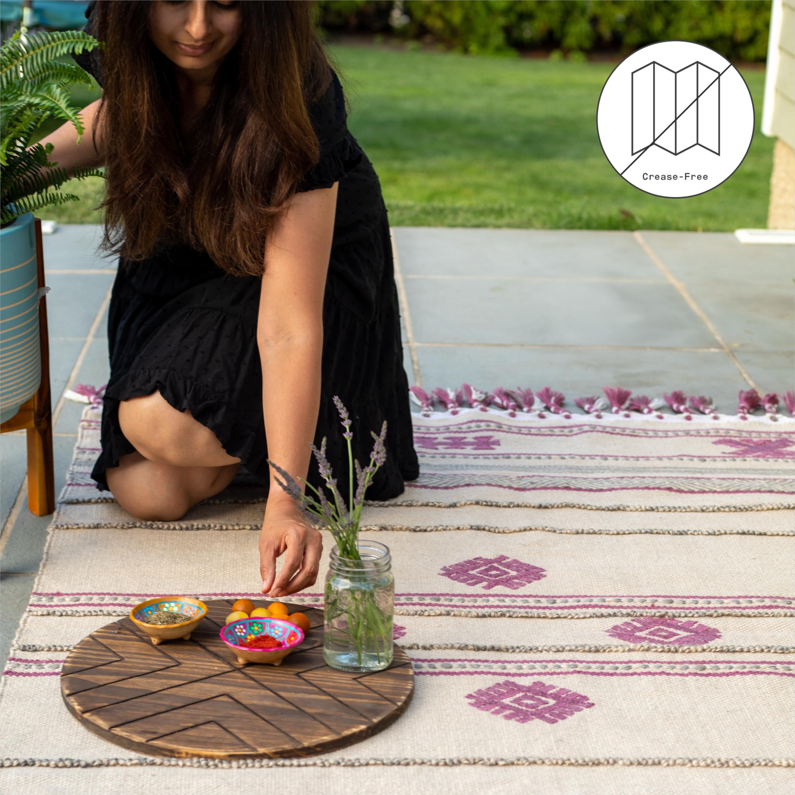Fab Habitat Machine Washable Area Rug - Hand Woven, Stain & Pet Friendly - Premium Recycled Polyester Yarn - Aztec Design - 8x10 ft Multi-Color Rug for Bedroom, Living Room & Dining Room - Perfect for High Traffic Areas & Pet Owners
