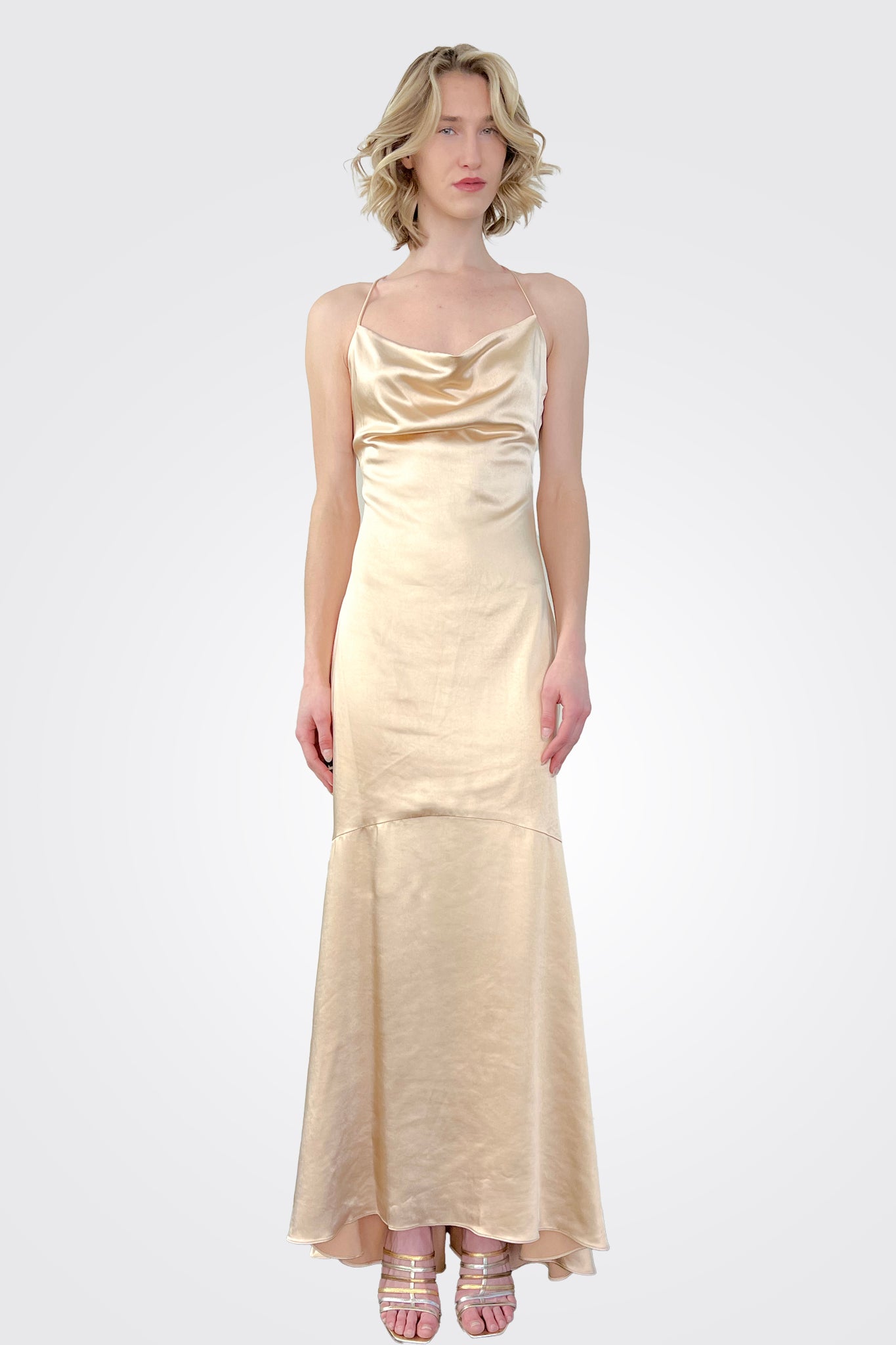 Elegant Gold Aisle Dress for Women - Perfect for Weddings, Prom, and Special Occasions