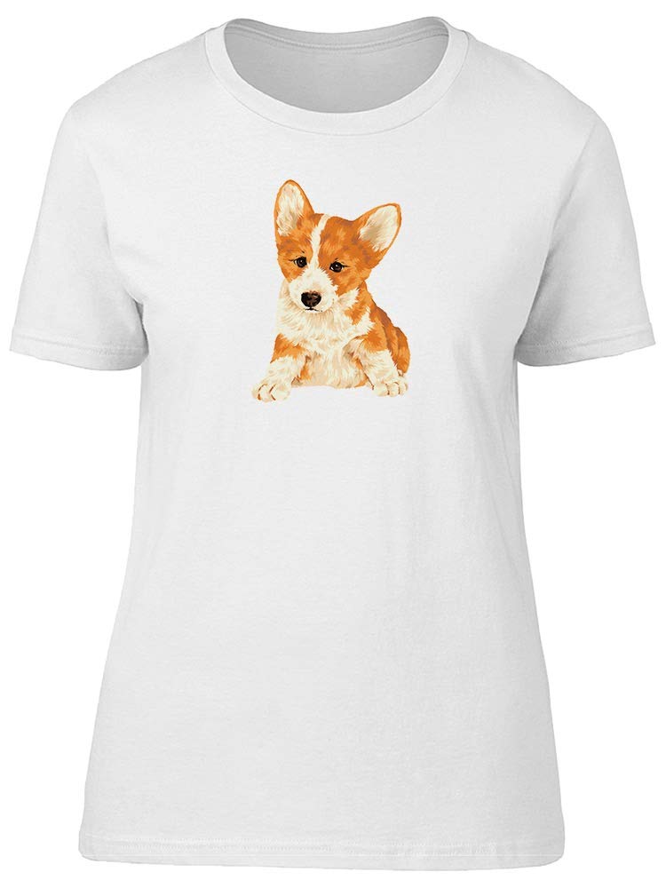 Cute Corgi Puppy T-Shirt for Women - Soft Cotton Graphic Tee - Perfect for Casual Wear, Dog Lover Gifts & Everyday Outfits