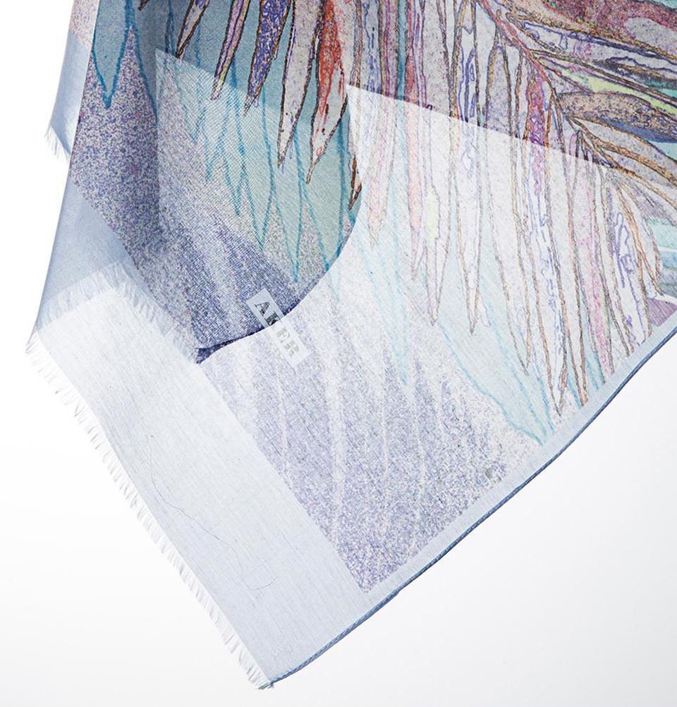 Aker Silk Cotton Patterned Shawl #7344 421 - Elegant Womens Wrap Scarf for Parties, Weddings & Office Wear