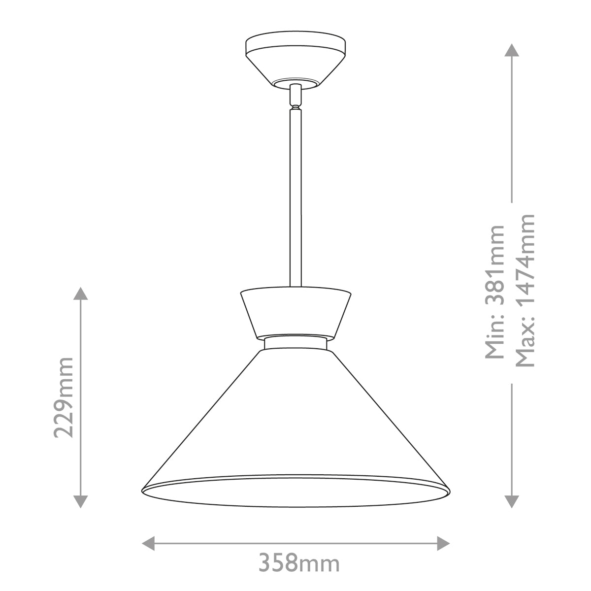 Alora Halston 1 Liter Glass Pendant Light Fixture with E27 Socket - Perfect for Kitchen Island, Dining Room, or Bedroom Lighting